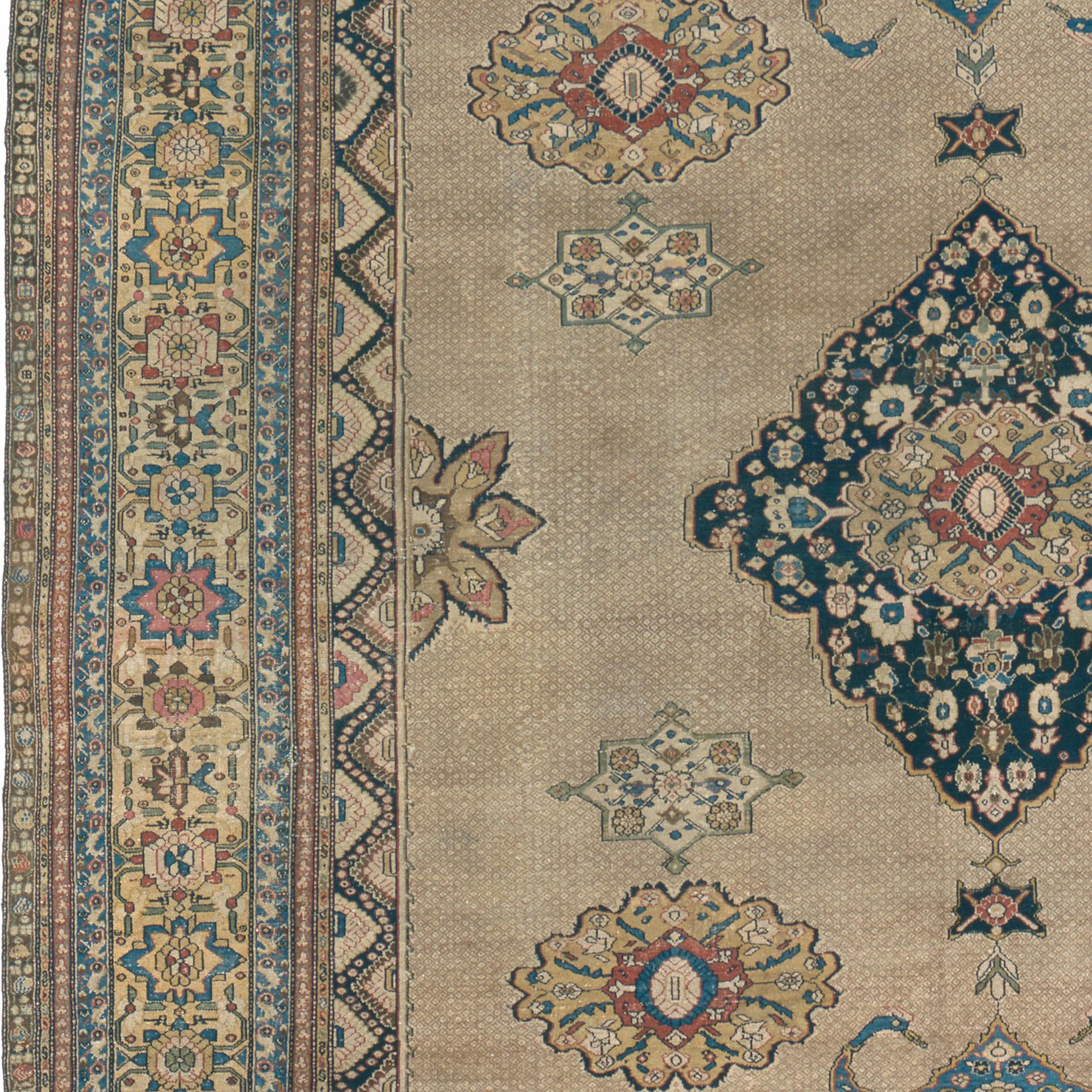 Antique Persian Camel Hamedan Rug In Good Condition For Sale In New York, NY