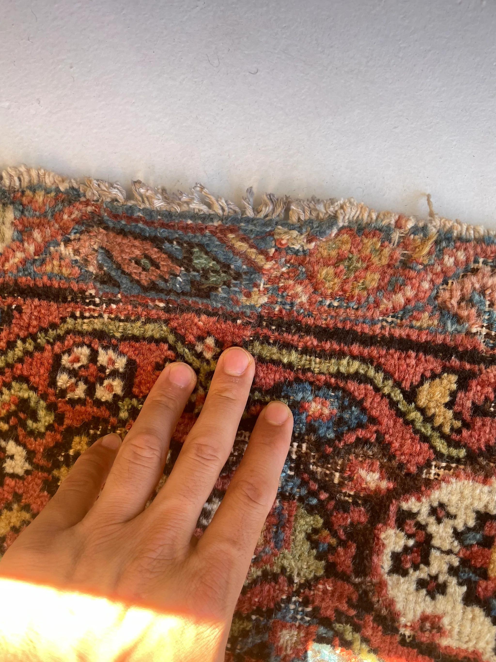 Antique Persian Carpet Rug in Deep Old-World Indigo, circa 1900-1915's For Sale 6