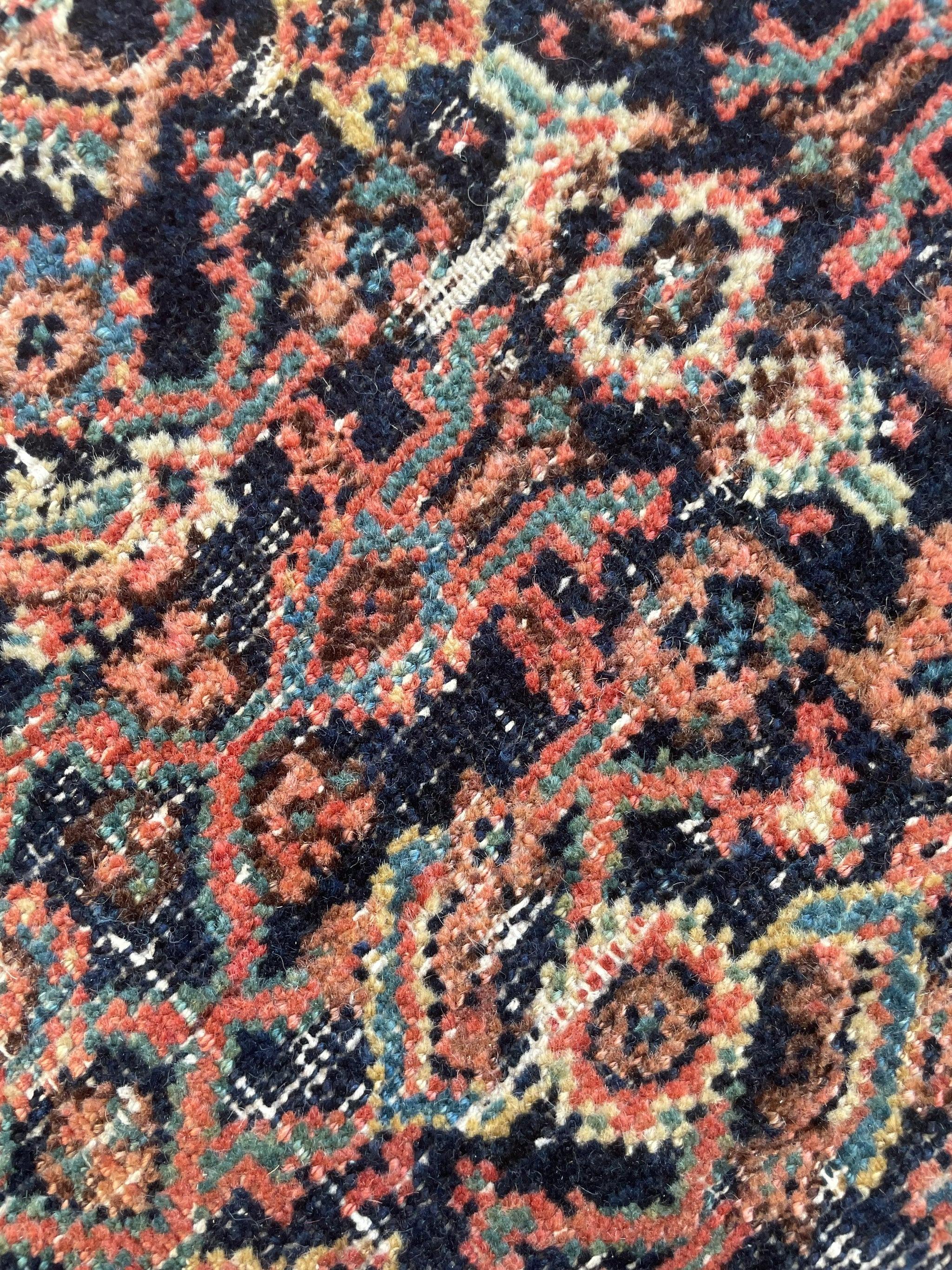 Antique Persian Carpet Rug in Deep Old-World Indigo, circa 1900-1915's For Sale 7