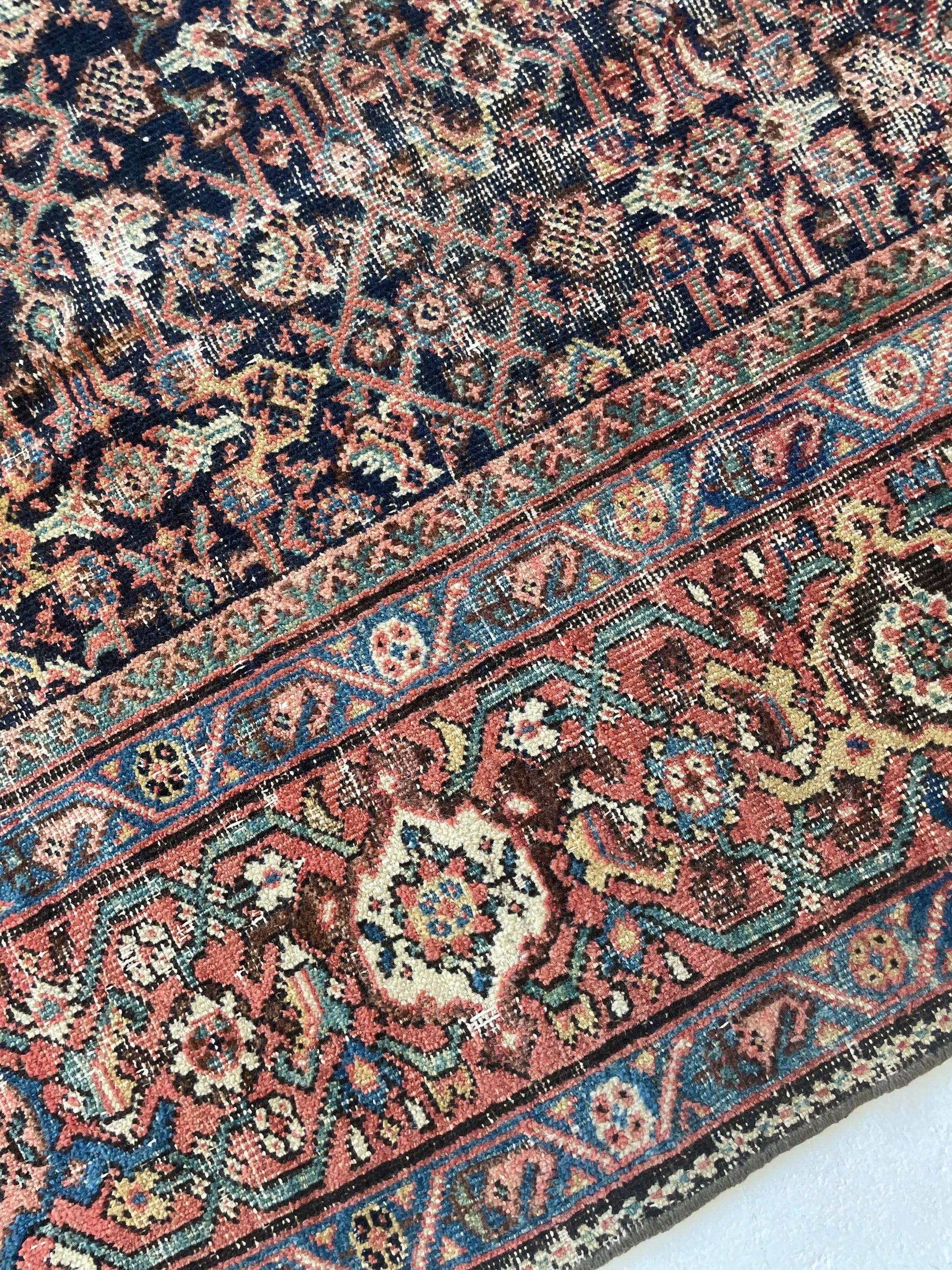 Antique Persian Carpet Rug in Deep Old-World Indigo, circa 1900-1915's For Sale 11