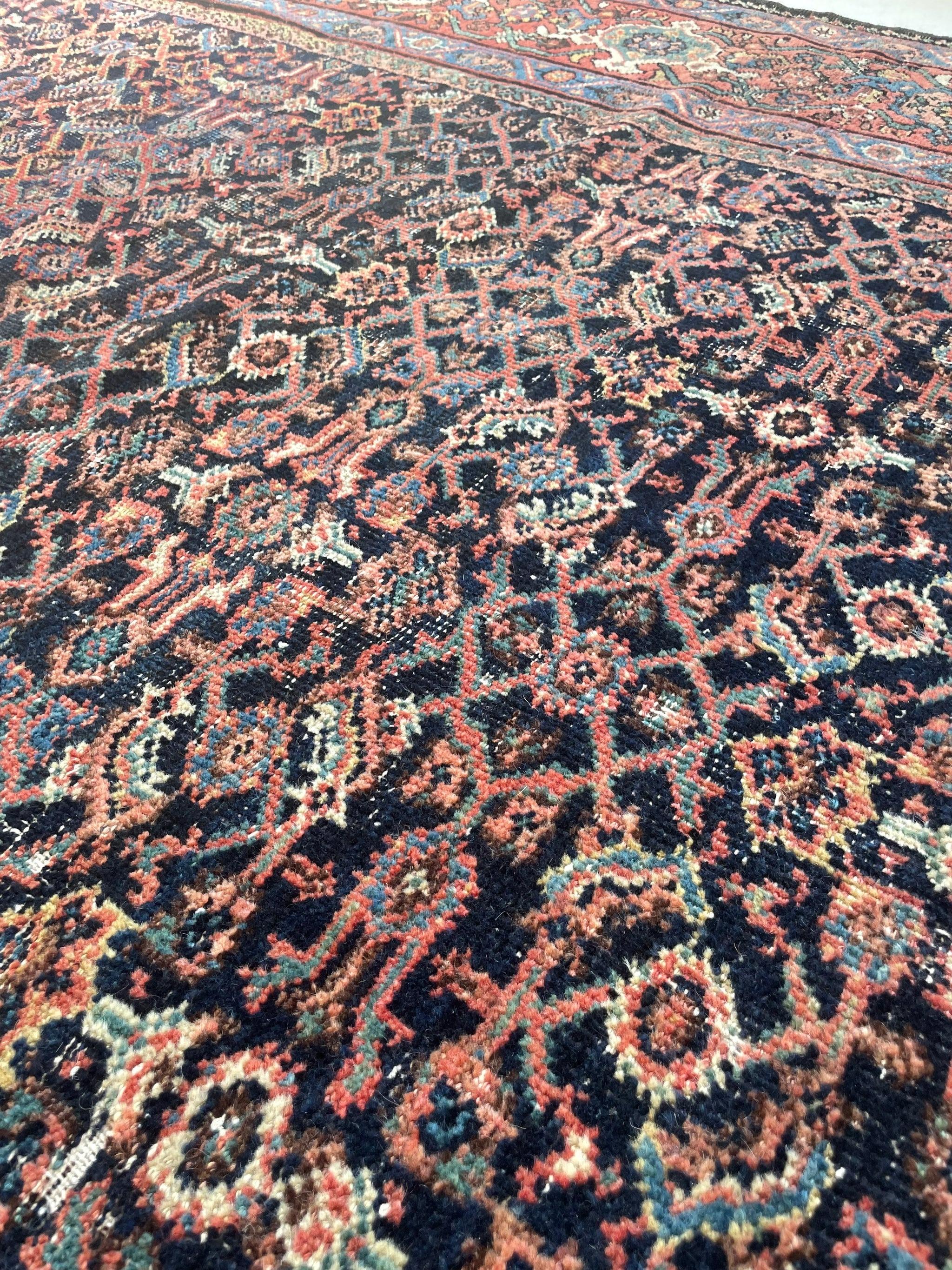 20th Century Antique Persian Carpet Rug in Deep Old-World Indigo, circa 1900-1915's For Sale
