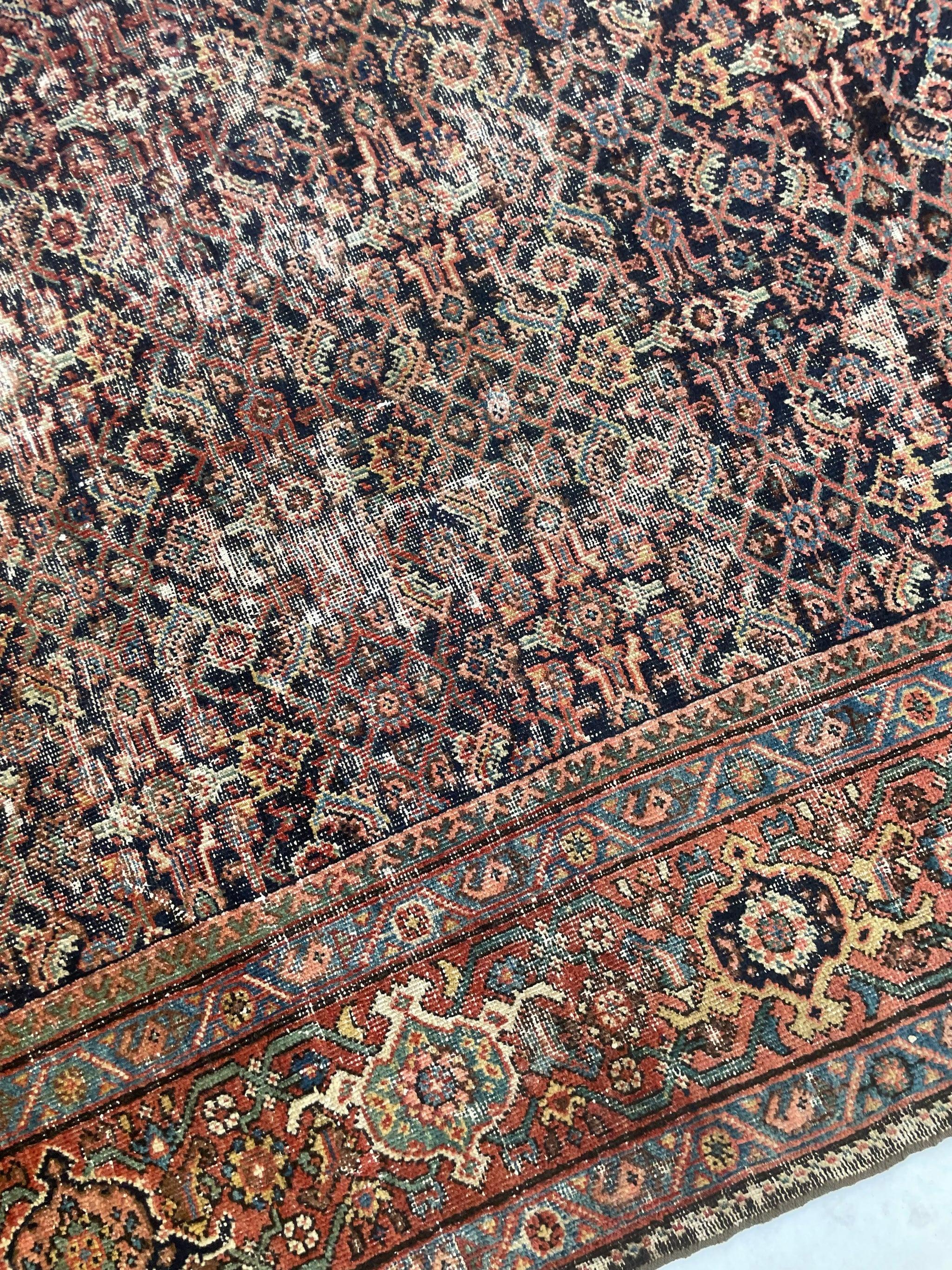 Antique Persian Carpet Rug in Deep Old-World Indigo, circa 1900-1915's For Sale 3