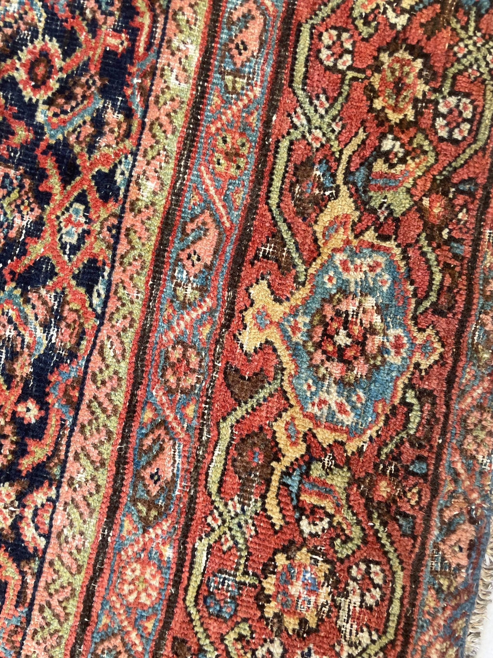 Antique Persian Carpet Rug in Deep Old-World Indigo, circa 1900-1915's For Sale 4