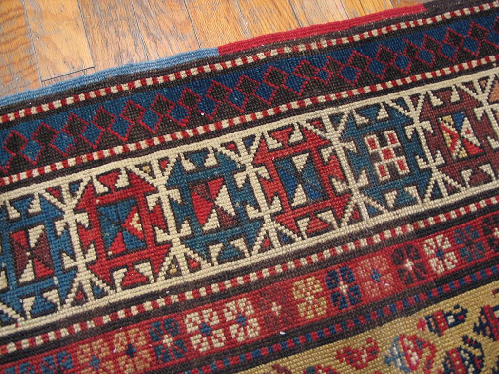 Wool 19th Century S. Caucasian Moghan Carpet ( 3'8