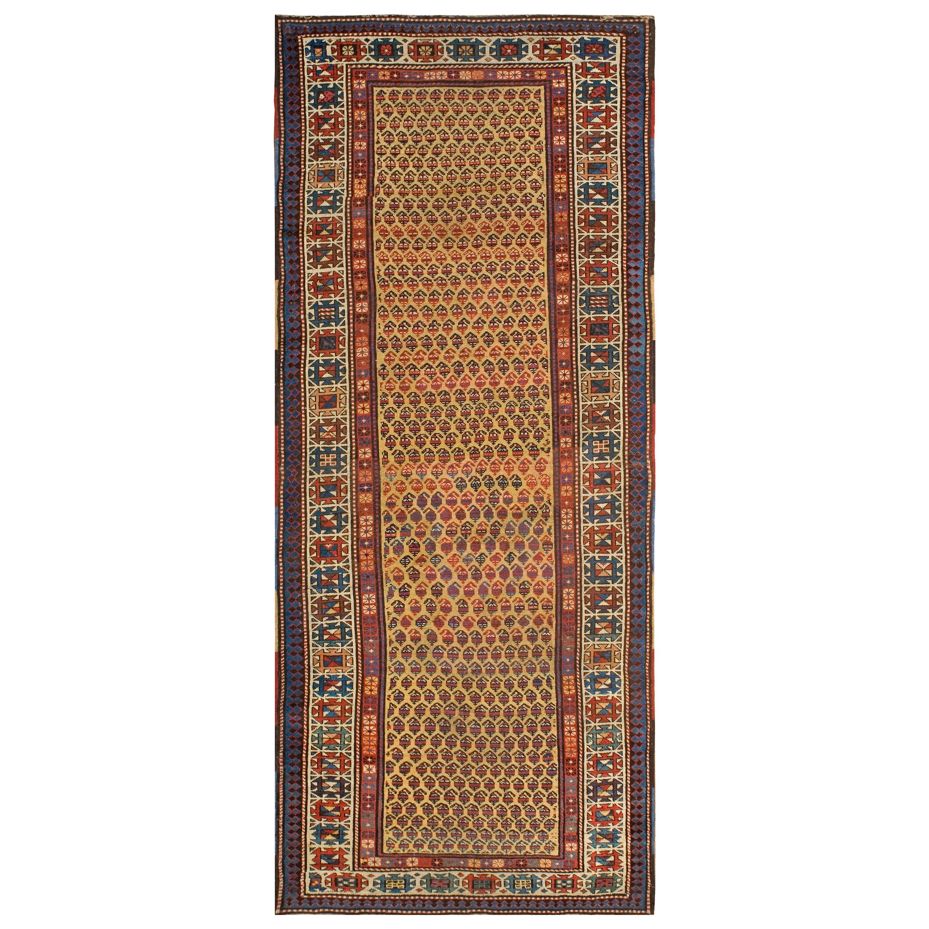 19th Century S. Caucasian Moghan Carpet ( 3'8" x 9' - 112 x 275 ) For Sale