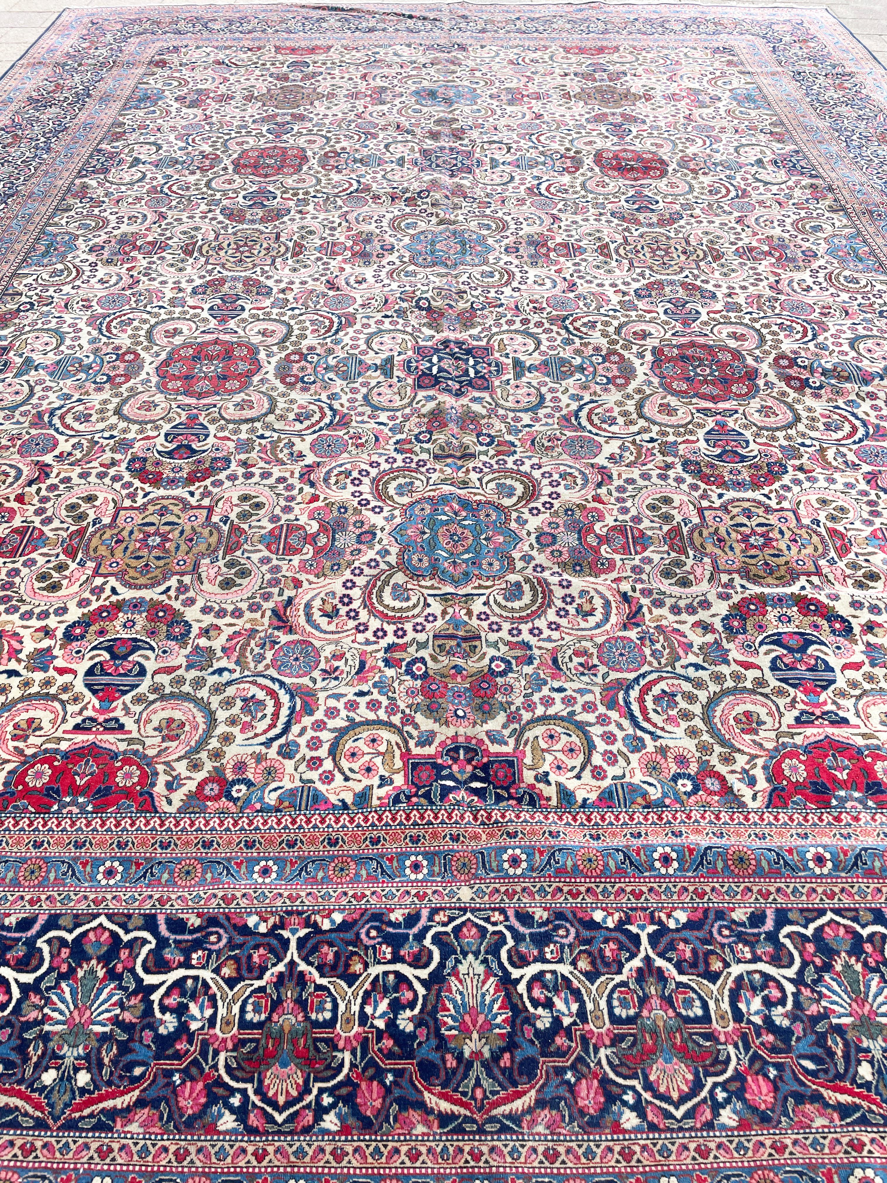 Antique Persian Dabir Kashan Carpet, Most Beautiful For Sale 1