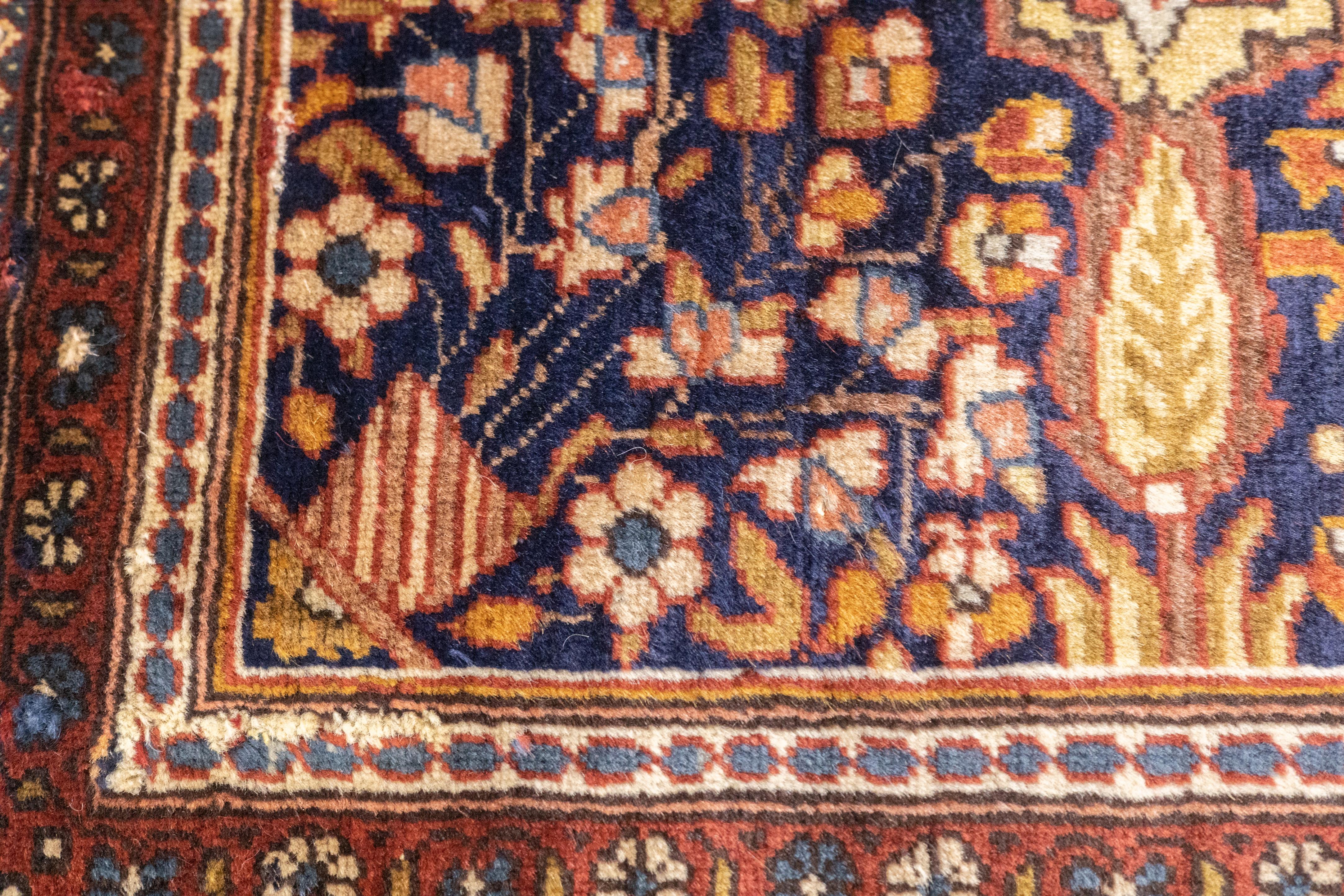 Antiker persischer Dabir Kashan Manchester Teppich 5'0