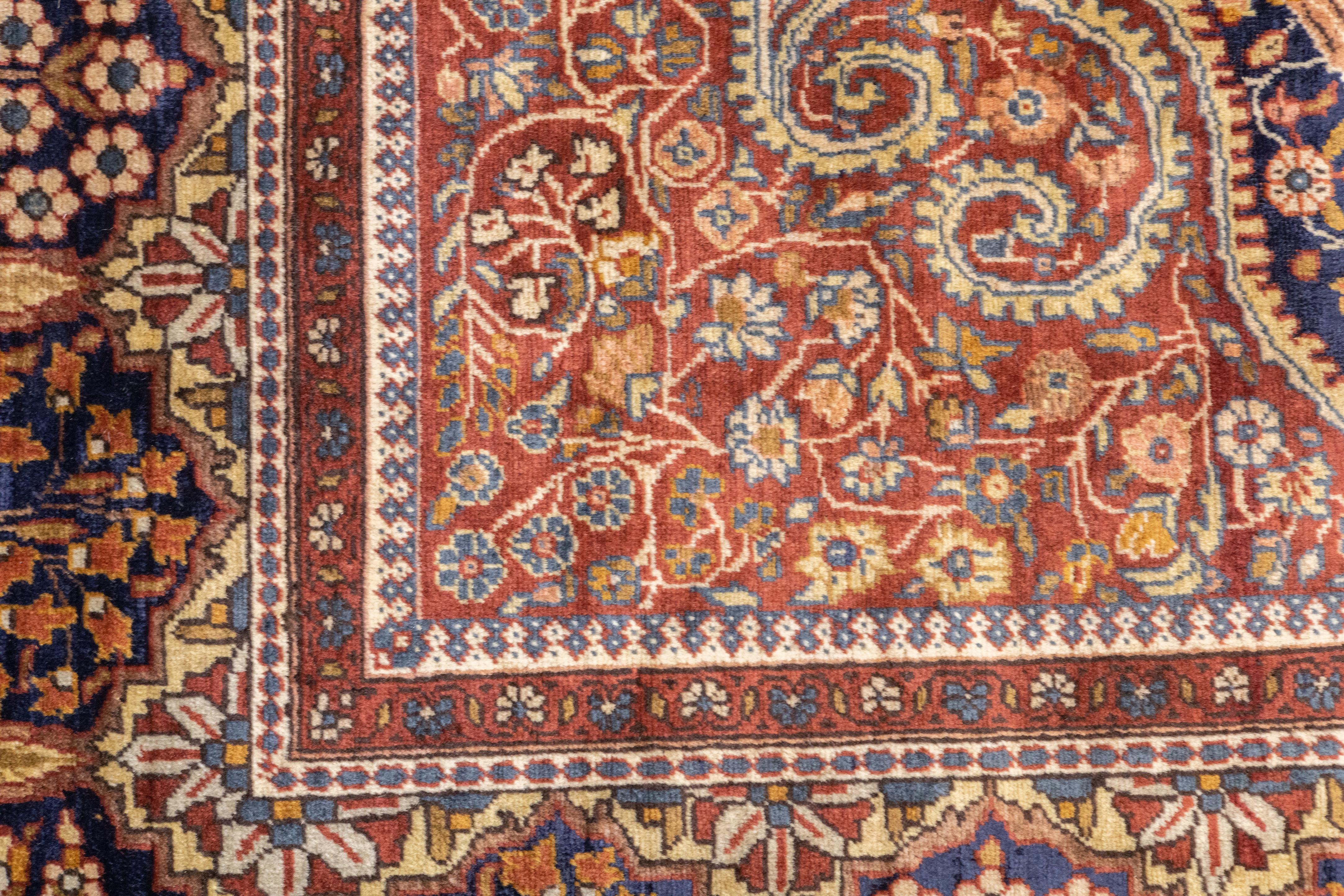 Antiker persischer Dabir Kashan Manchester Teppich 5'0