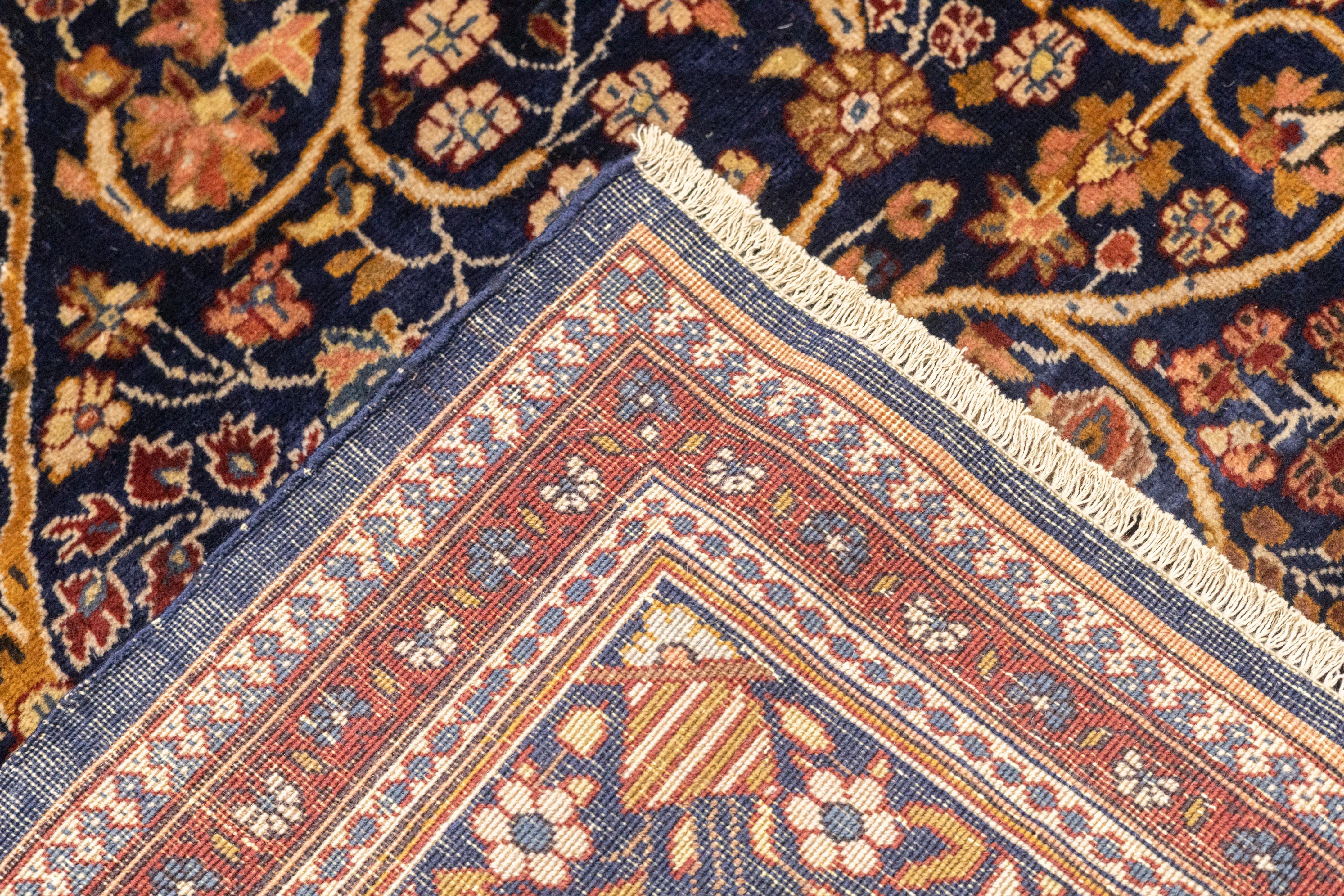 Antiker persischer Dabir Kashan Manchester Teppich 5'0