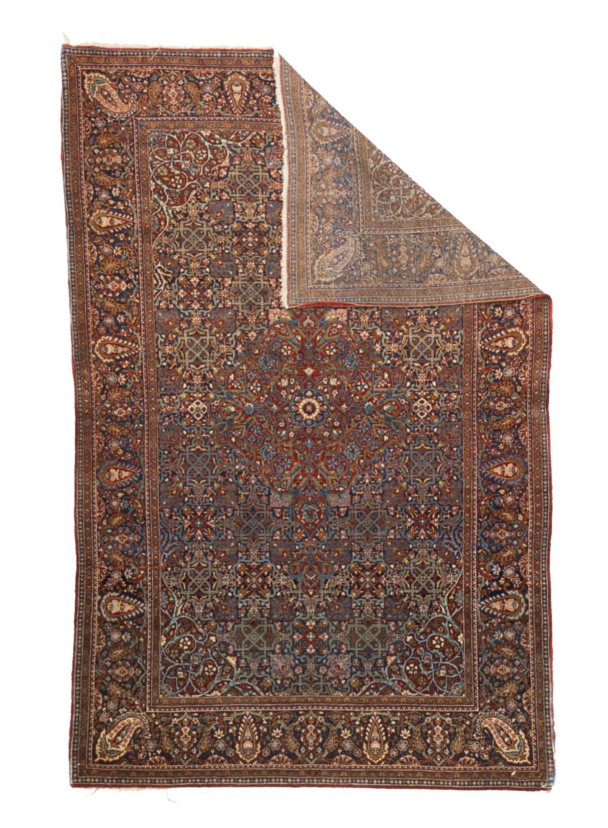 Perse Tapis ancien persan Dabir Kashan 4'2