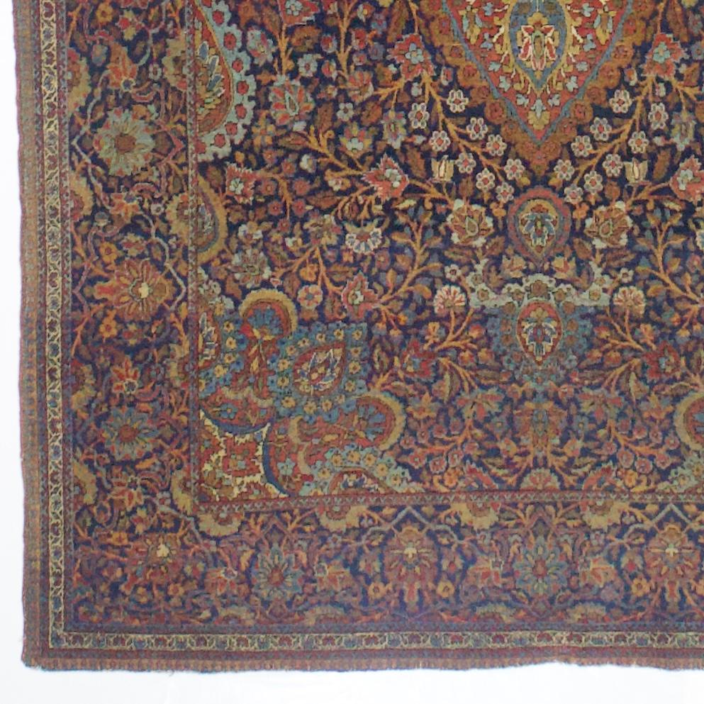 Tapis ancien persan Dabir Kashan 4'4