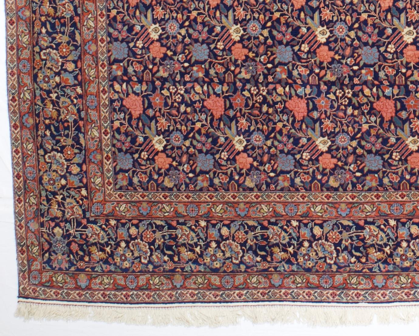 Antiker persischer Dabir Kashan Teppich 8'7 x 11'4 (Persisch) im Angebot