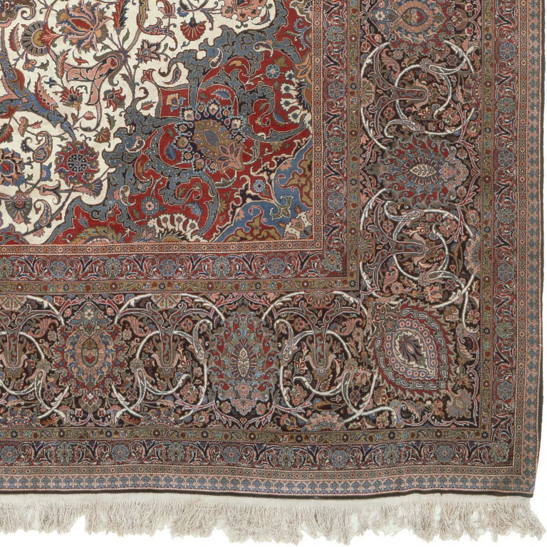Antique Persian Dabir Kashan Rug For Sale at 1stdibs