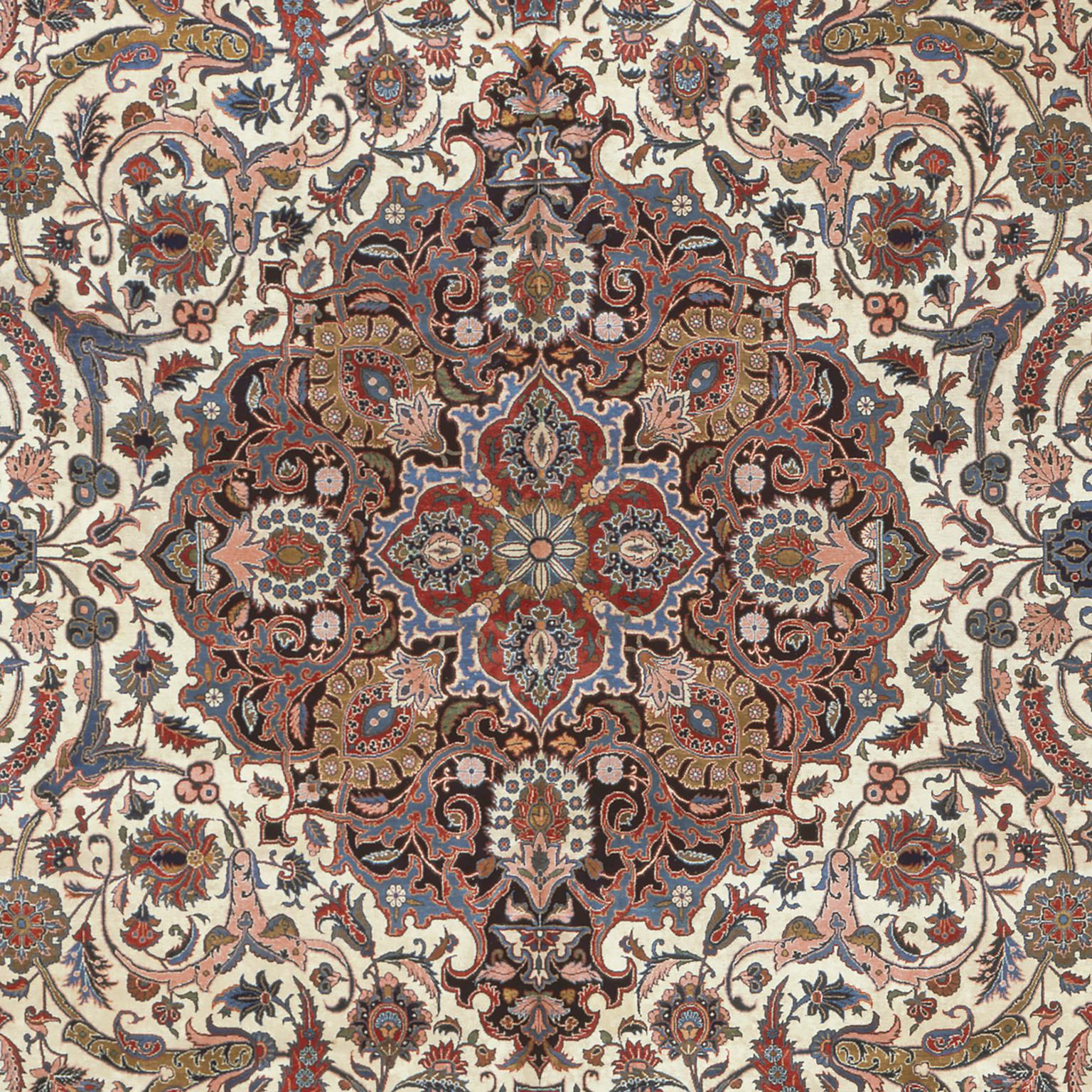 Hand-Woven Early 20th Century Persian Dabir Kashan Rug For Sale