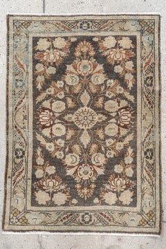 Antique Persian Dargazin Mat with Floral Sprays, circa 1920s