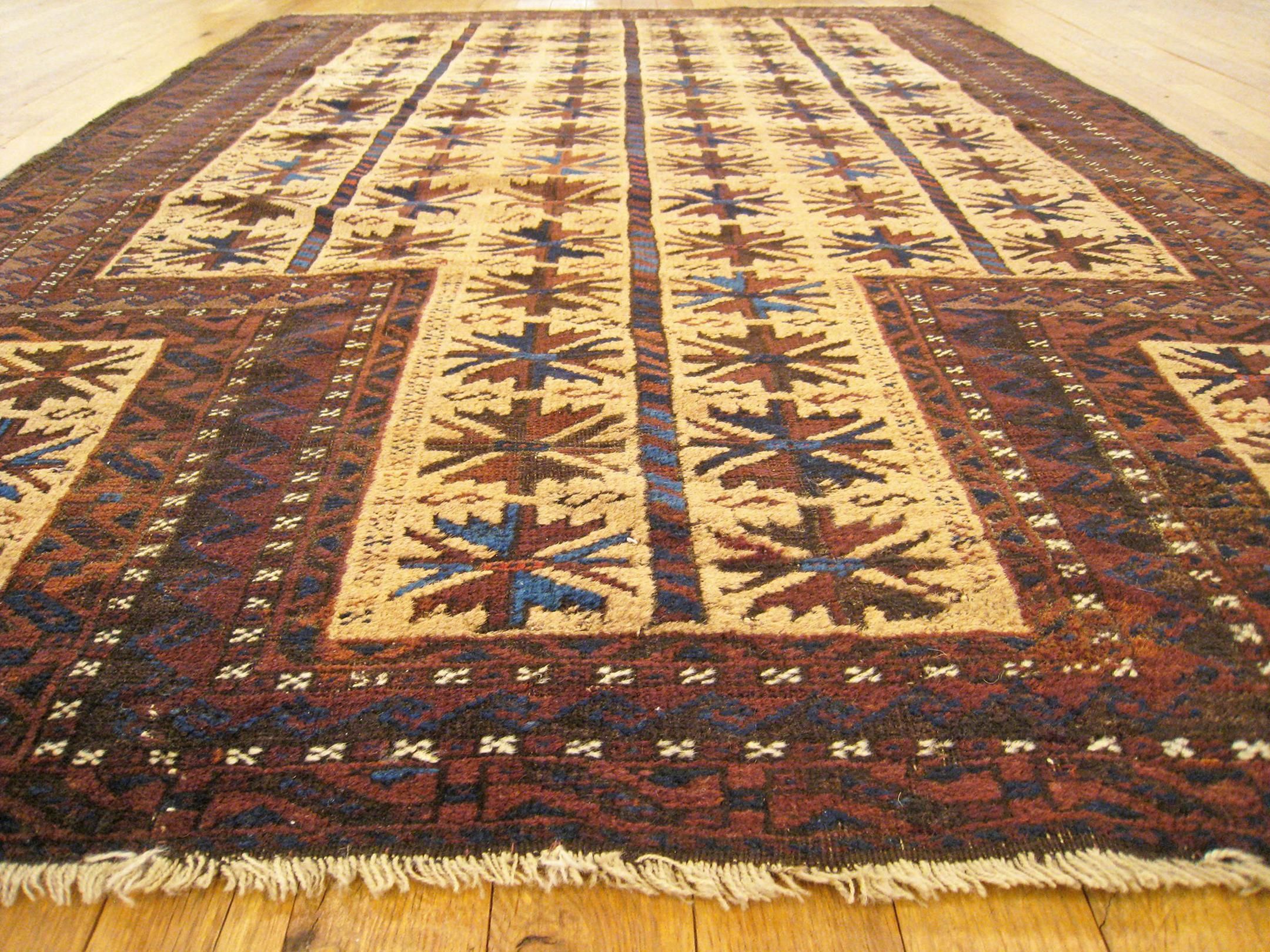 Antique Persian Decorative Oriental Belouch Rug in Small Size For Sale 2
