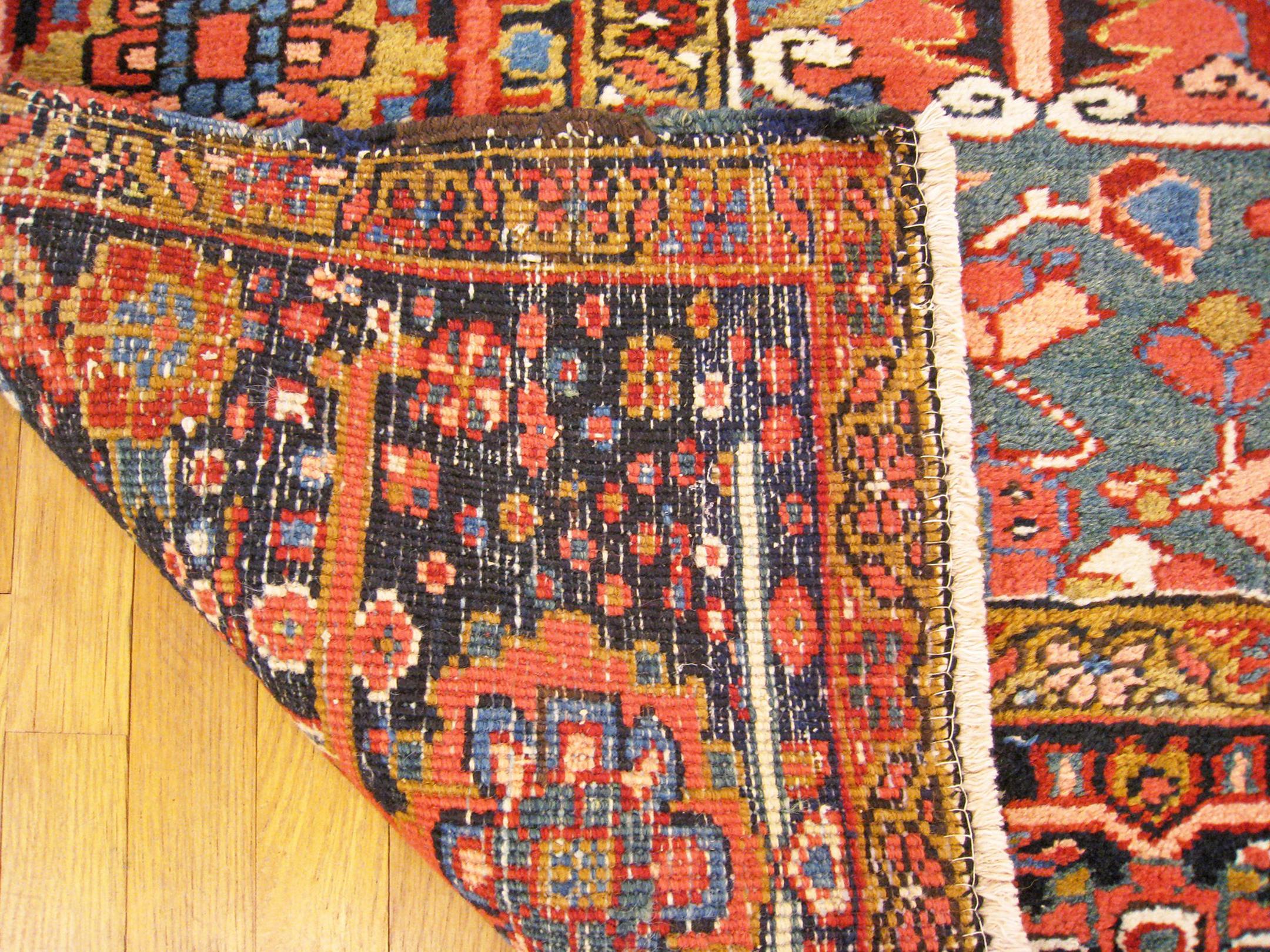 Antique Persian Decorative Oriental Heriz Rug in Room Size For Sale 4