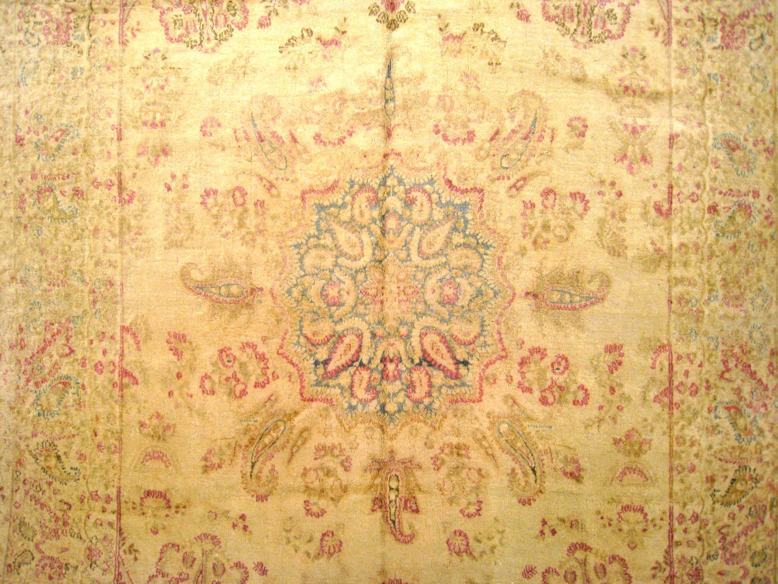 Antique Persian Decorative Oriental Kerman Rug in Room Size  In Good Condition For Sale In New York, NY