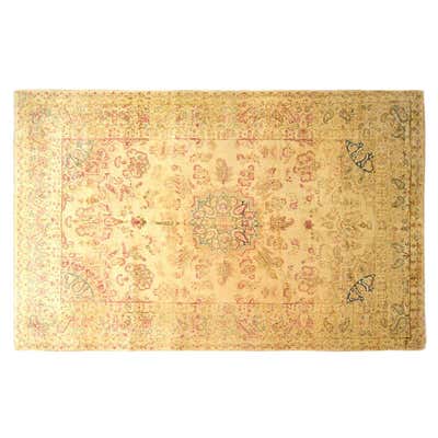 Vintage Persian Decorative Oriental Kerman Rug in Square Size For Sale ...