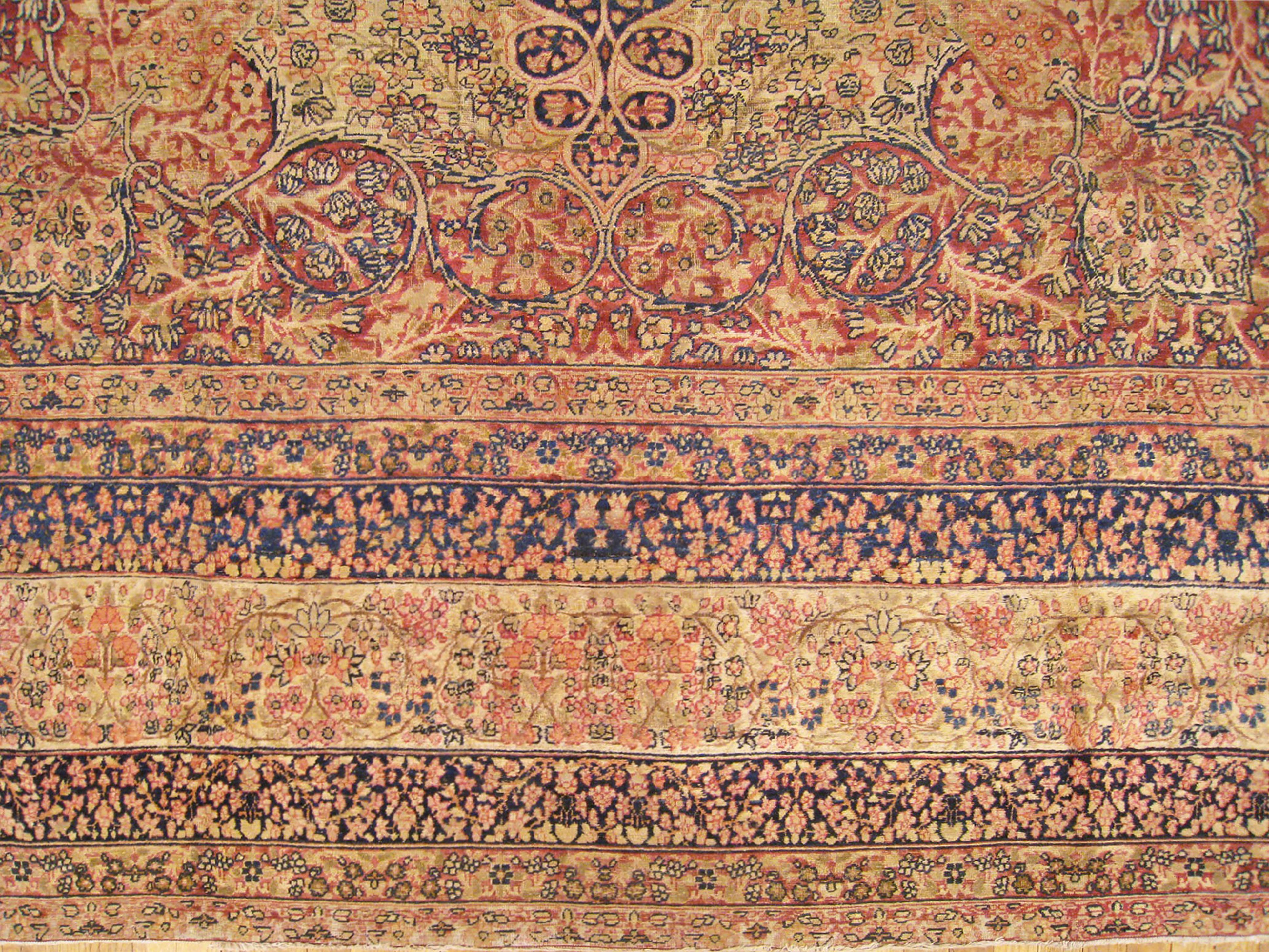 Late 19th Century Antique Persian Decorative Oriental Lavar Rug in Large Size  For Sale