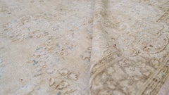 Antique Persian Distressed Muted Neutral Palette Wool Rug 11'7''x24'7''