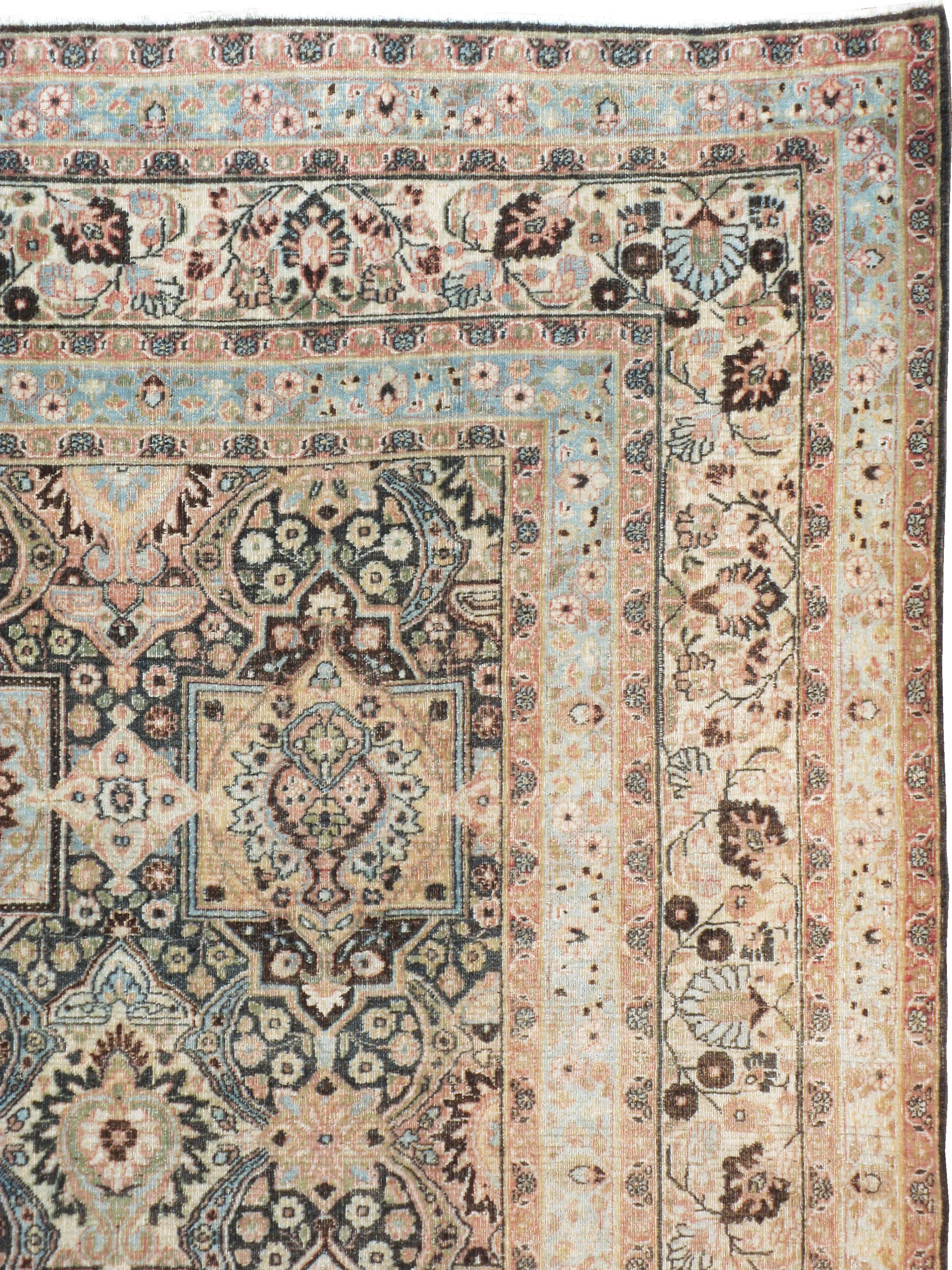 Khorassan Antique Persian Dorokhsh Carpet For Sale