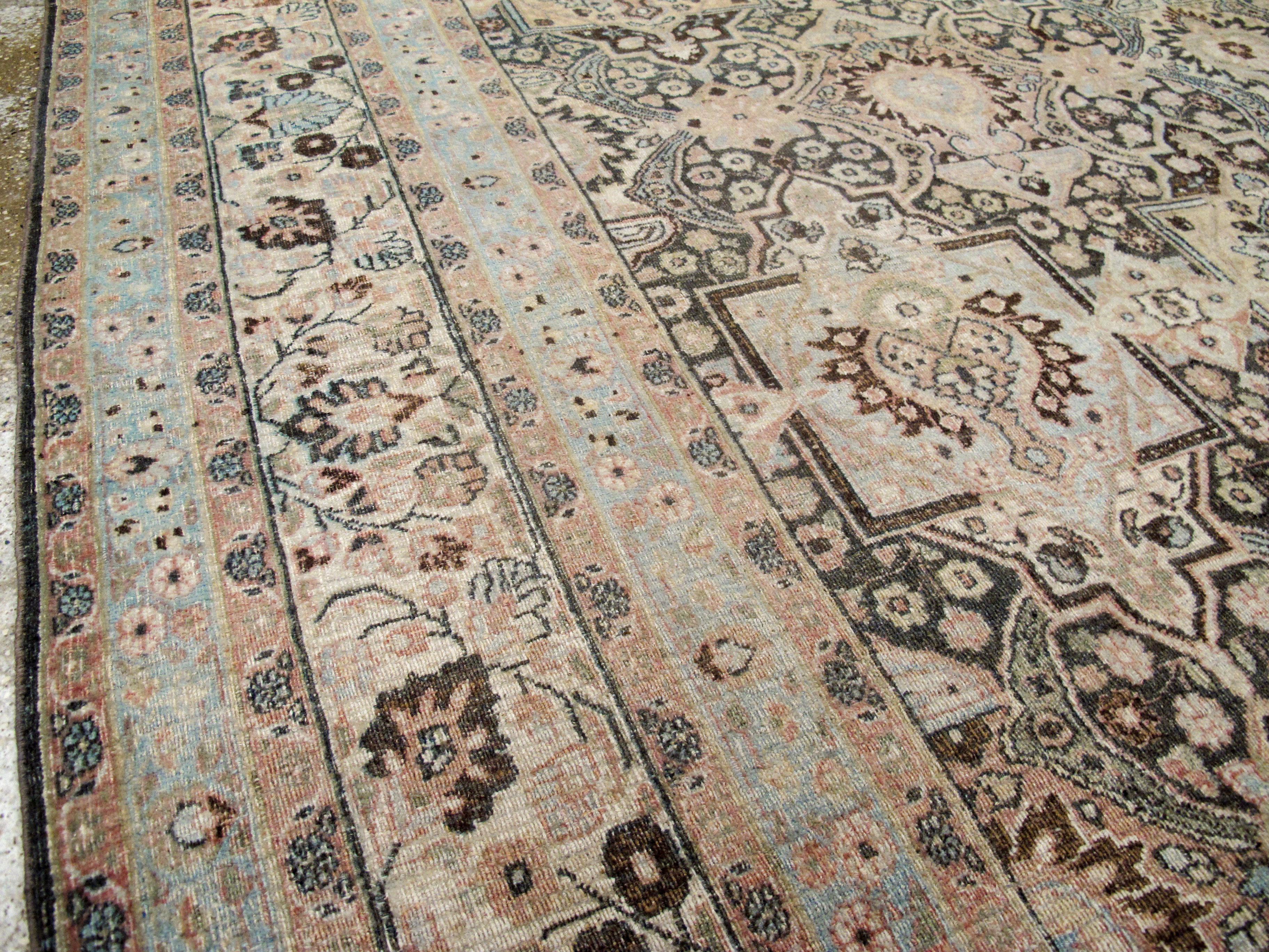 Wool Antique Persian Dorokhsh Carpet For Sale