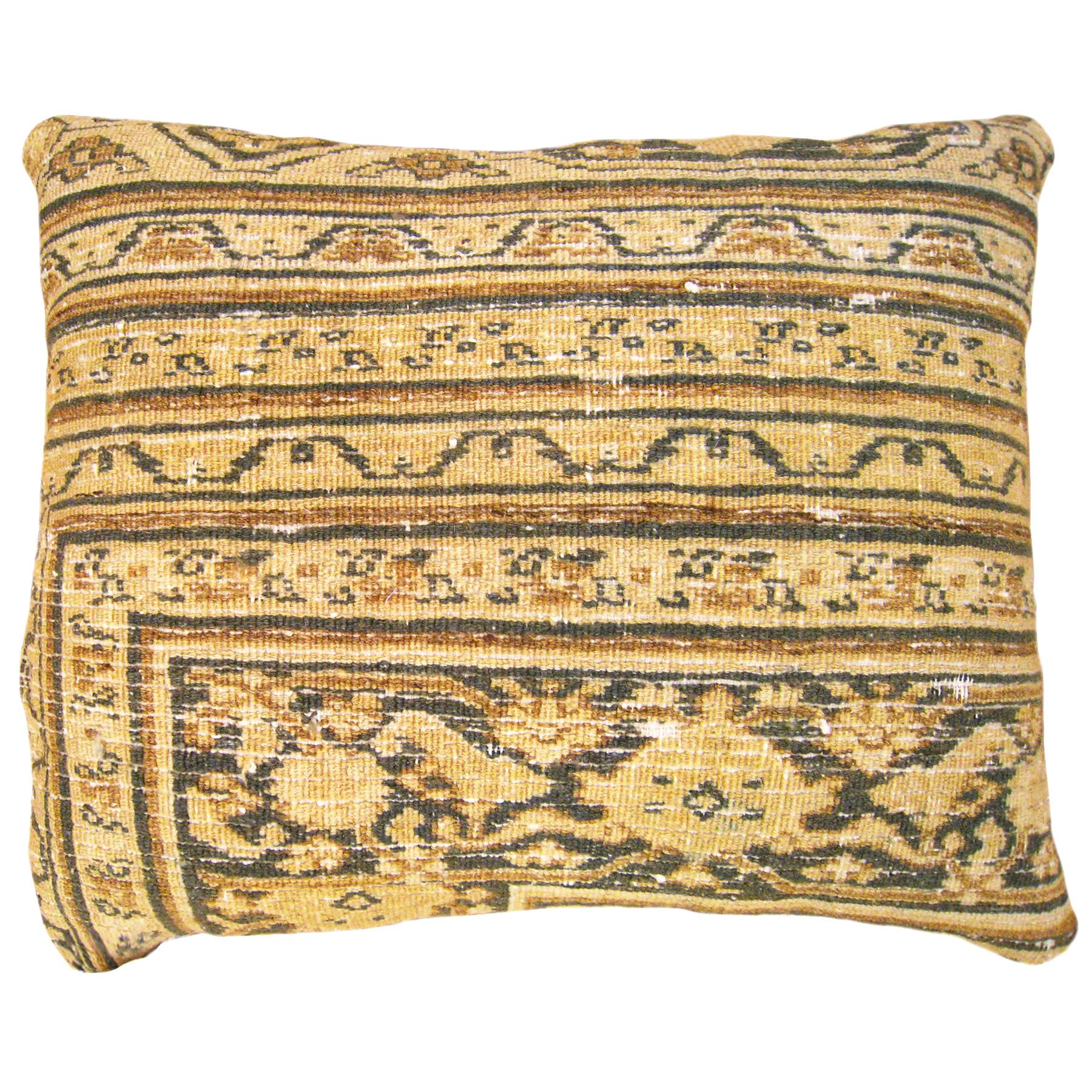 Antique Persian Dorokhsh Decorative Oriental Carpet Pillow