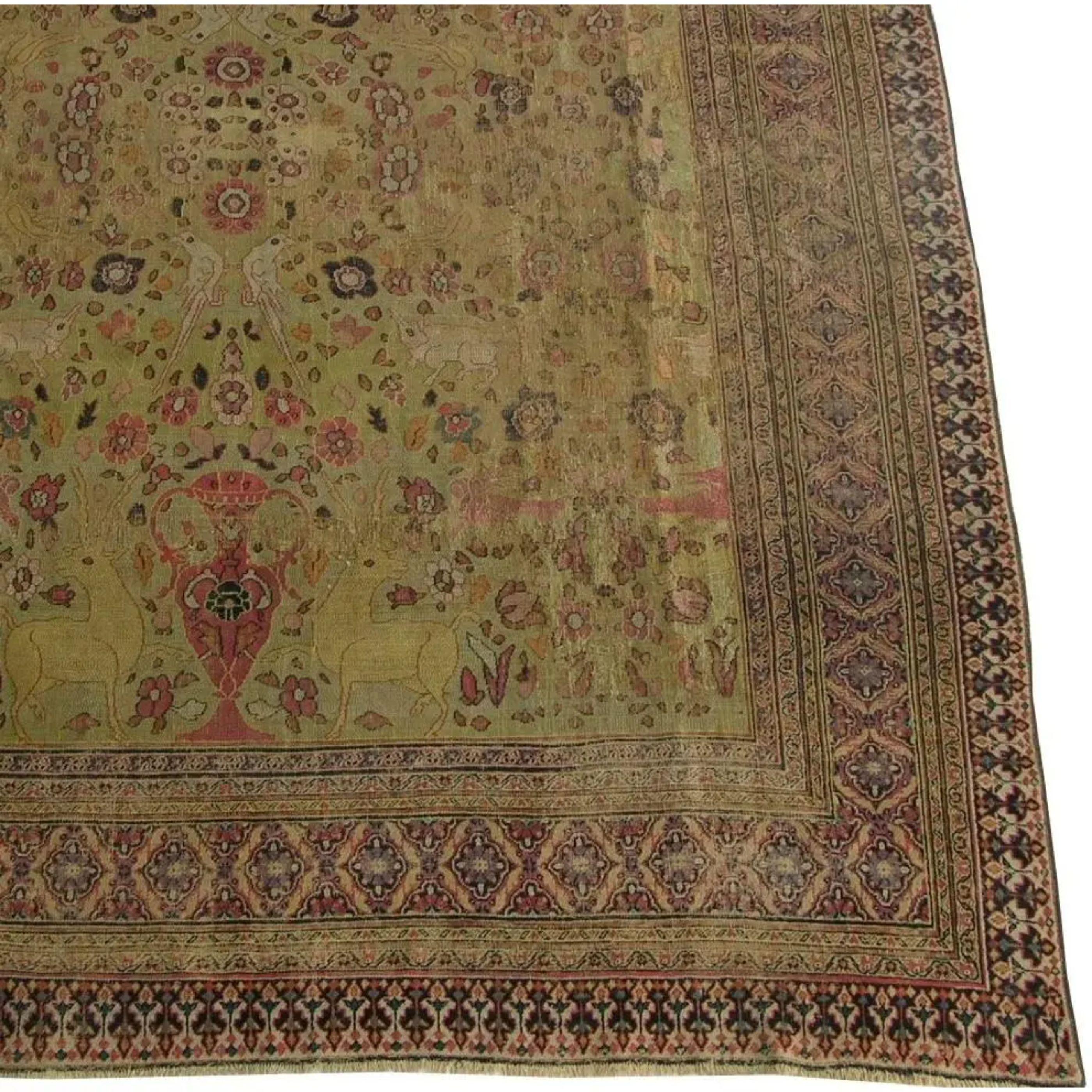 Antiker persischer Dorokhsh-Teppich 11'7'' X 8'10'', traditionell und stammesgeschichtlich, authentisch