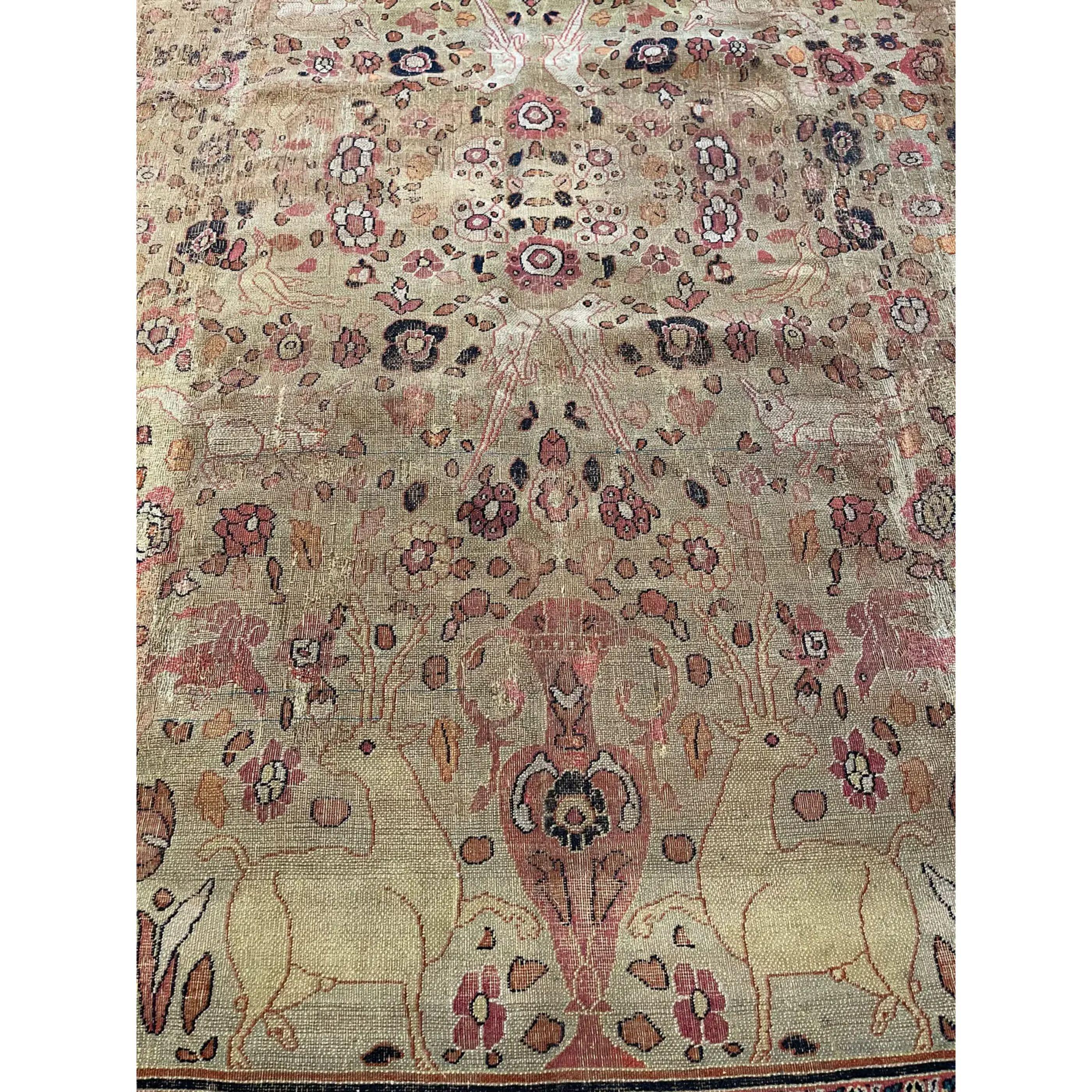 Antiker persischer Dorokhsh-Teppich - 8′10″ × 11′7″ (Empire) im Angebot