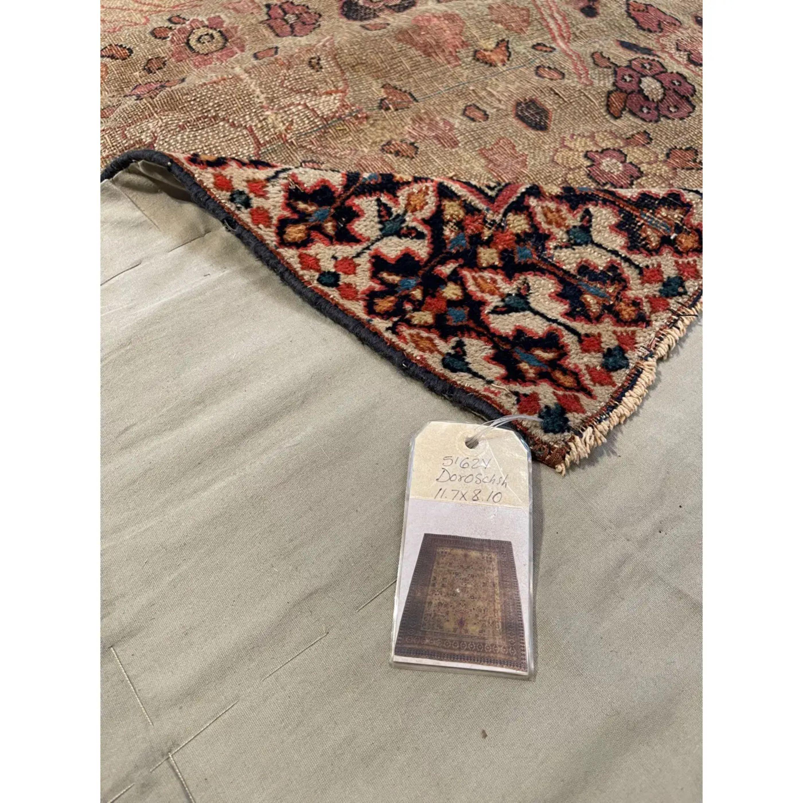 Antiker persischer Dorokhsh-Teppich - 8′10″ × 11′7″ (Persisch) im Angebot
