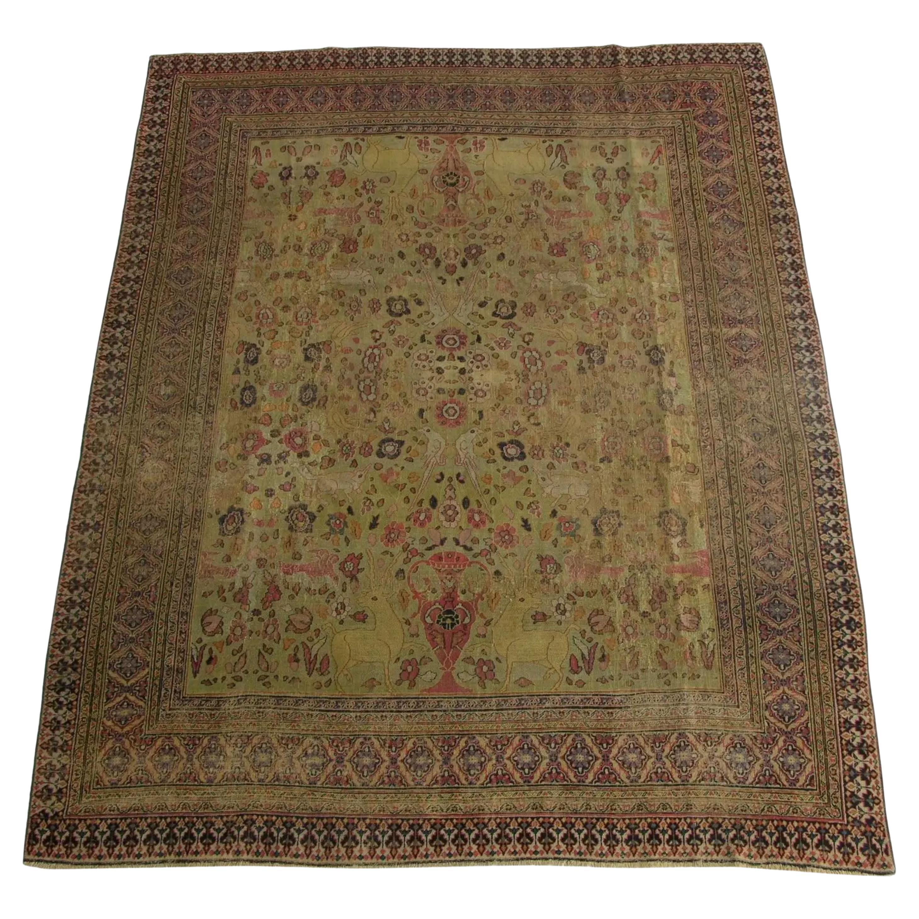 Antiker persischer Dorokhsh-Teppich - 8′10″ × 11′7″ im Angebot