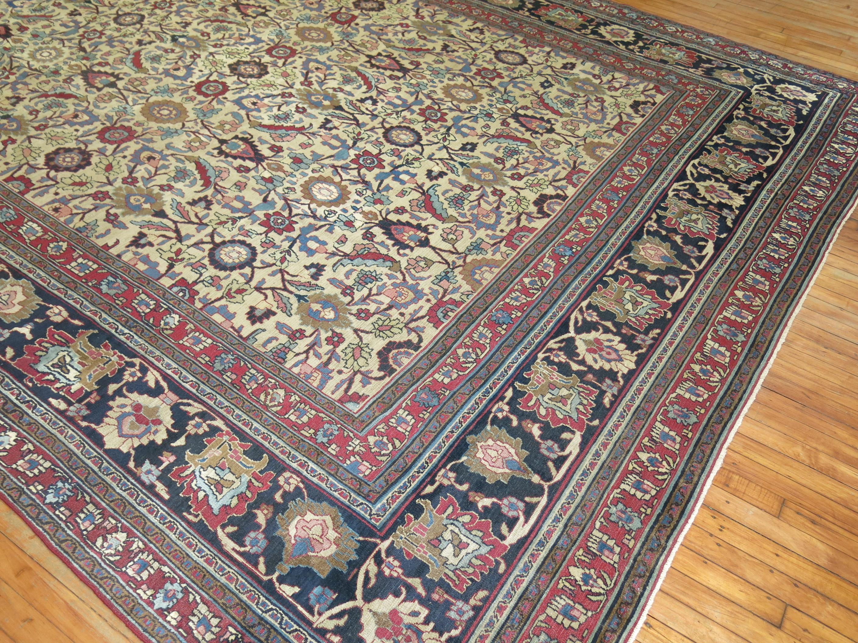 Tabriz Late 19th Century Antique Persian Doroksh Carpet For Sale