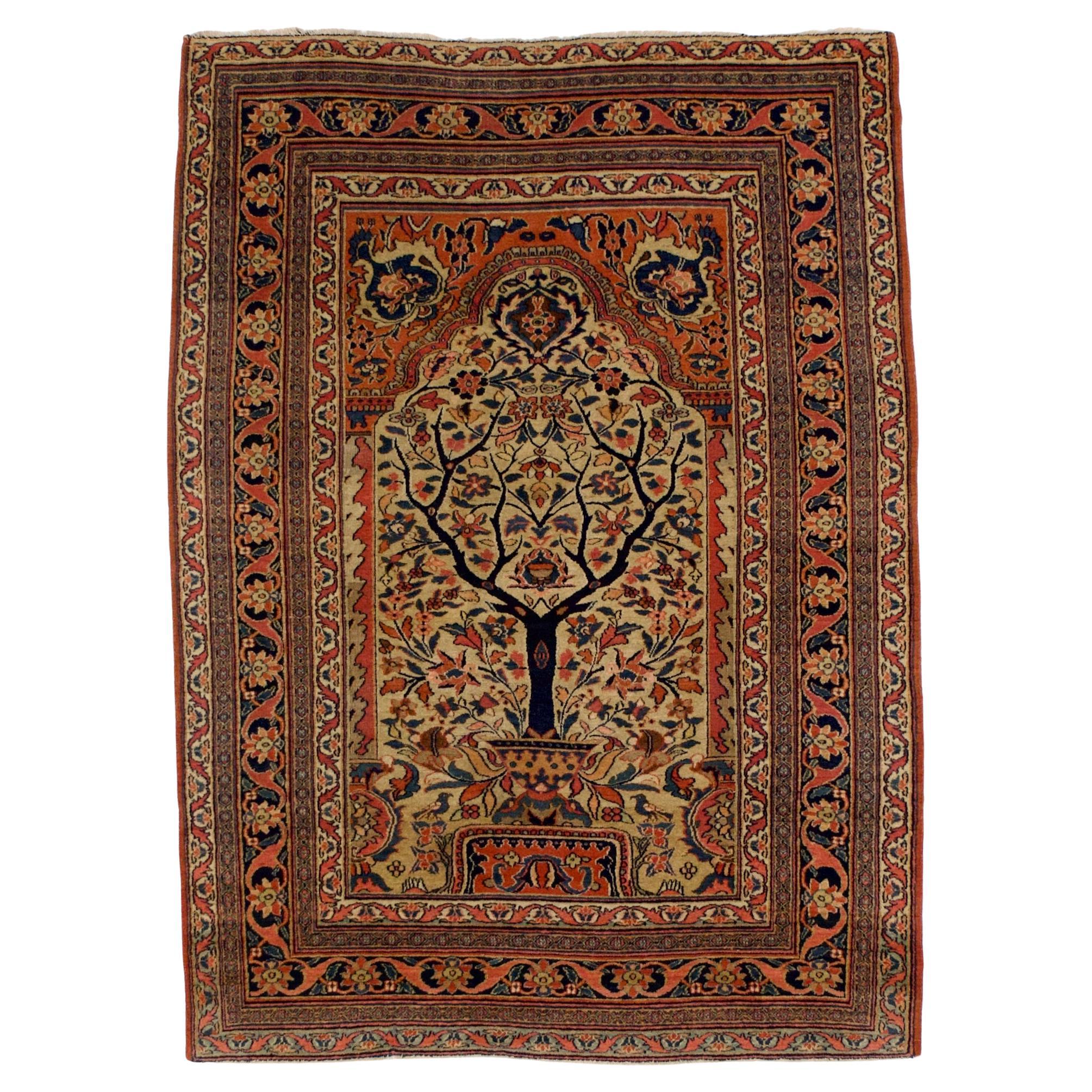 Tappeto antico persiano Doroksh 4'2" x 5'7" in vendita