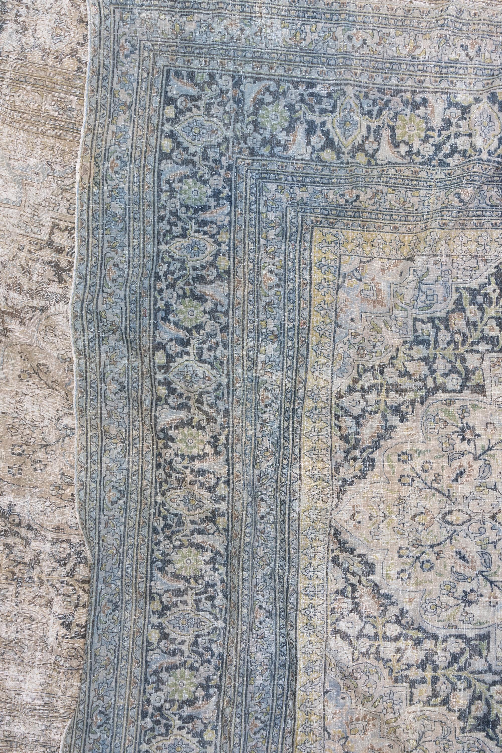Hand-Woven Neutral Oversize Antique Persian Rug For Sale