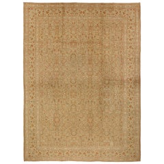 Antique Persian Doroksh Rug with Floral Patterns on Beige Field