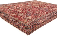 Antique Persian Dragon Serapi Heriz Carpet