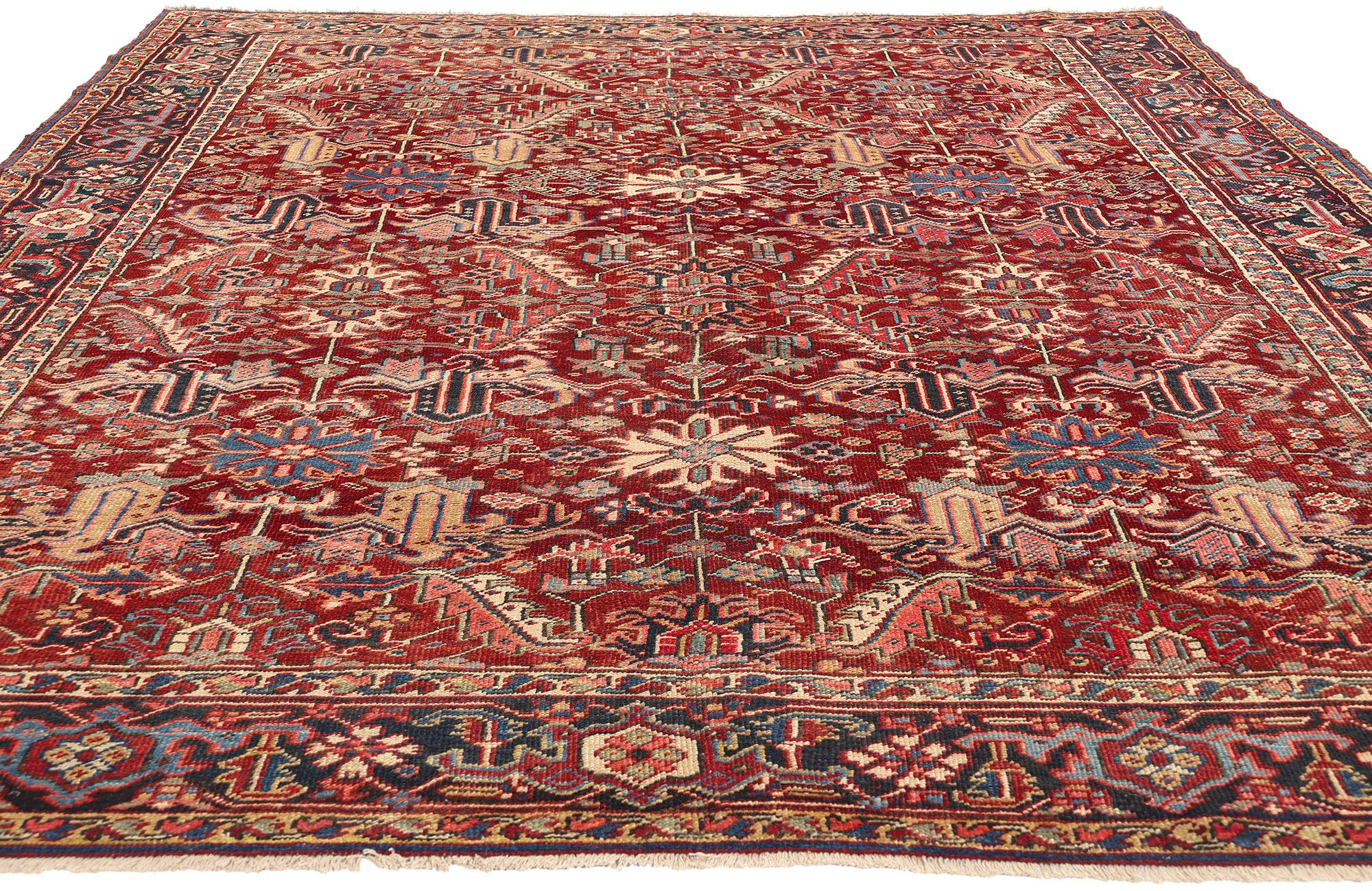 Heriz Serapi Antique Persian Dragon Serapi Heriz Carpet For Sale