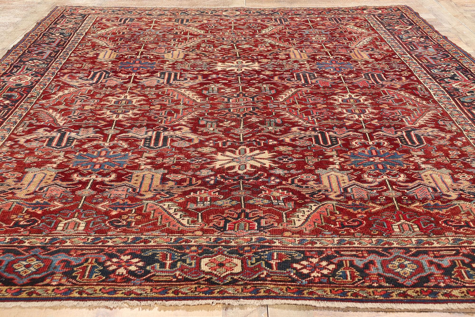 Antique Persian Dragon Serapi Heriz Carpet For Sale 1