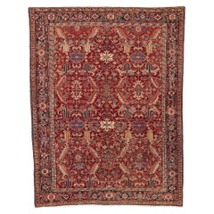 Antique Persian Dragon Serapi Heriz Carpet
