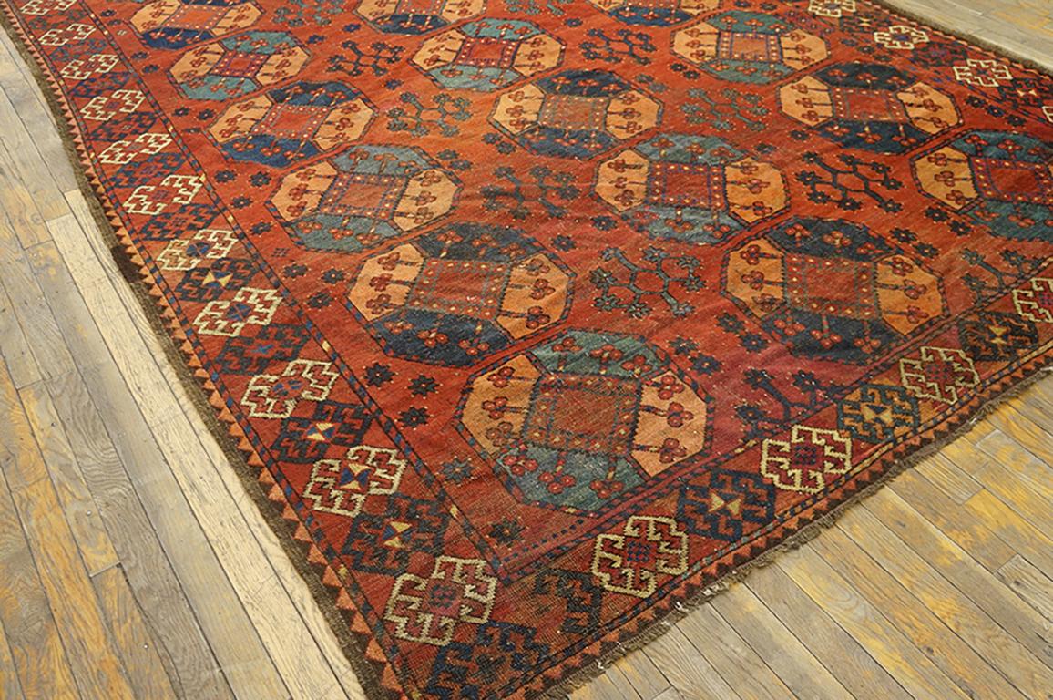 Hand-Knotted 19th Century Central Asian Ersari Gallery Carpet ( 6'8
