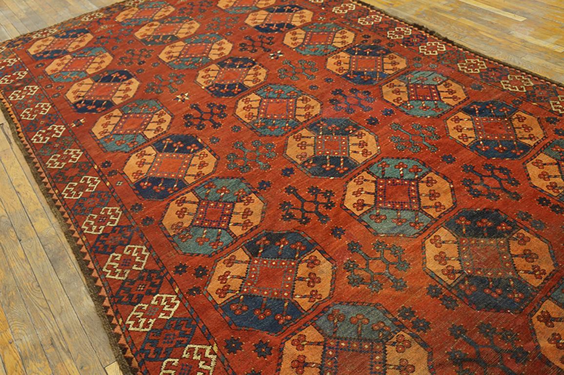 Wool 19th Century Central Asian Ersari Gallery Carpet ( 6'8