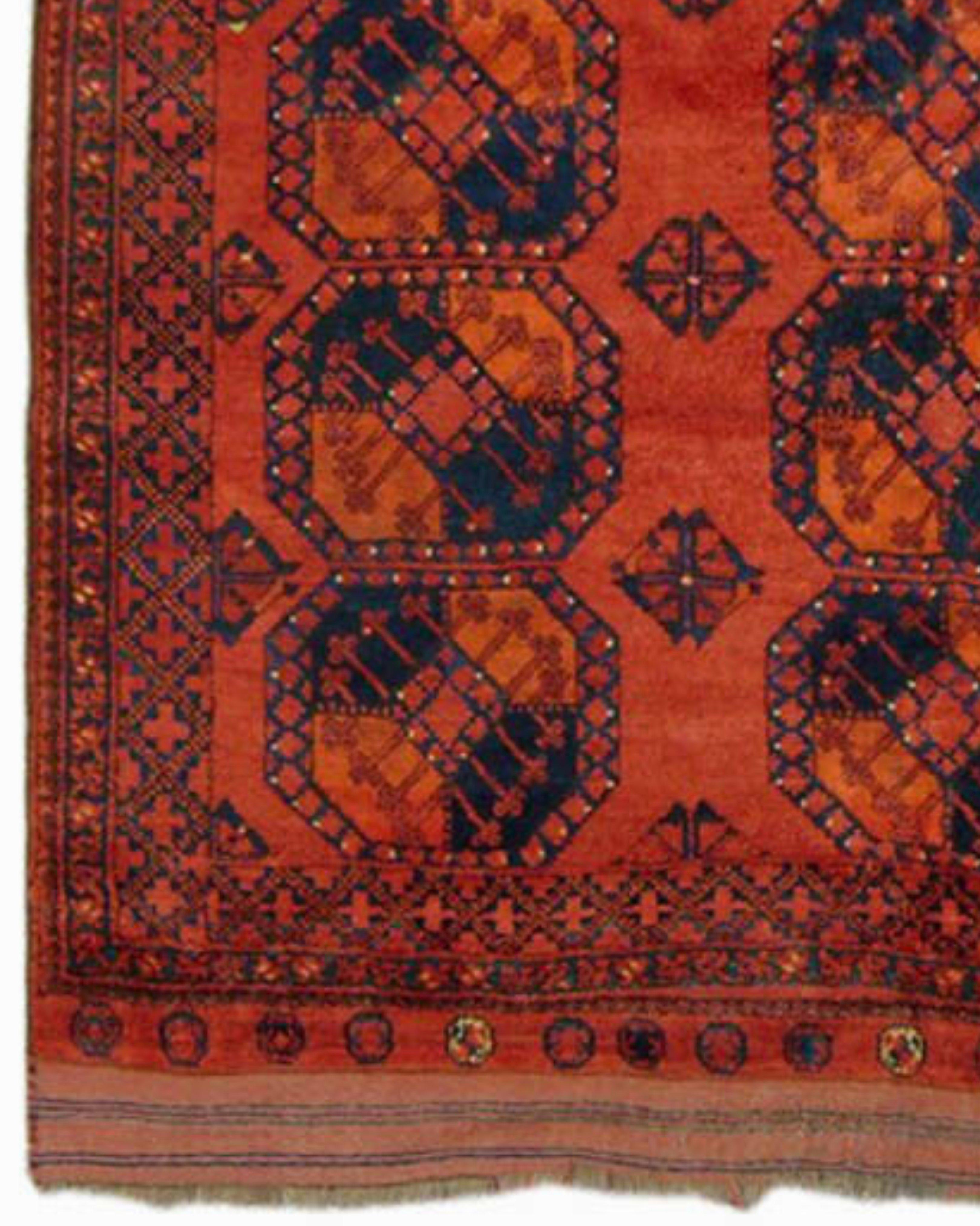 Hand-Woven Antique Persian Ersari Main Carpet, 19th Century For Sale