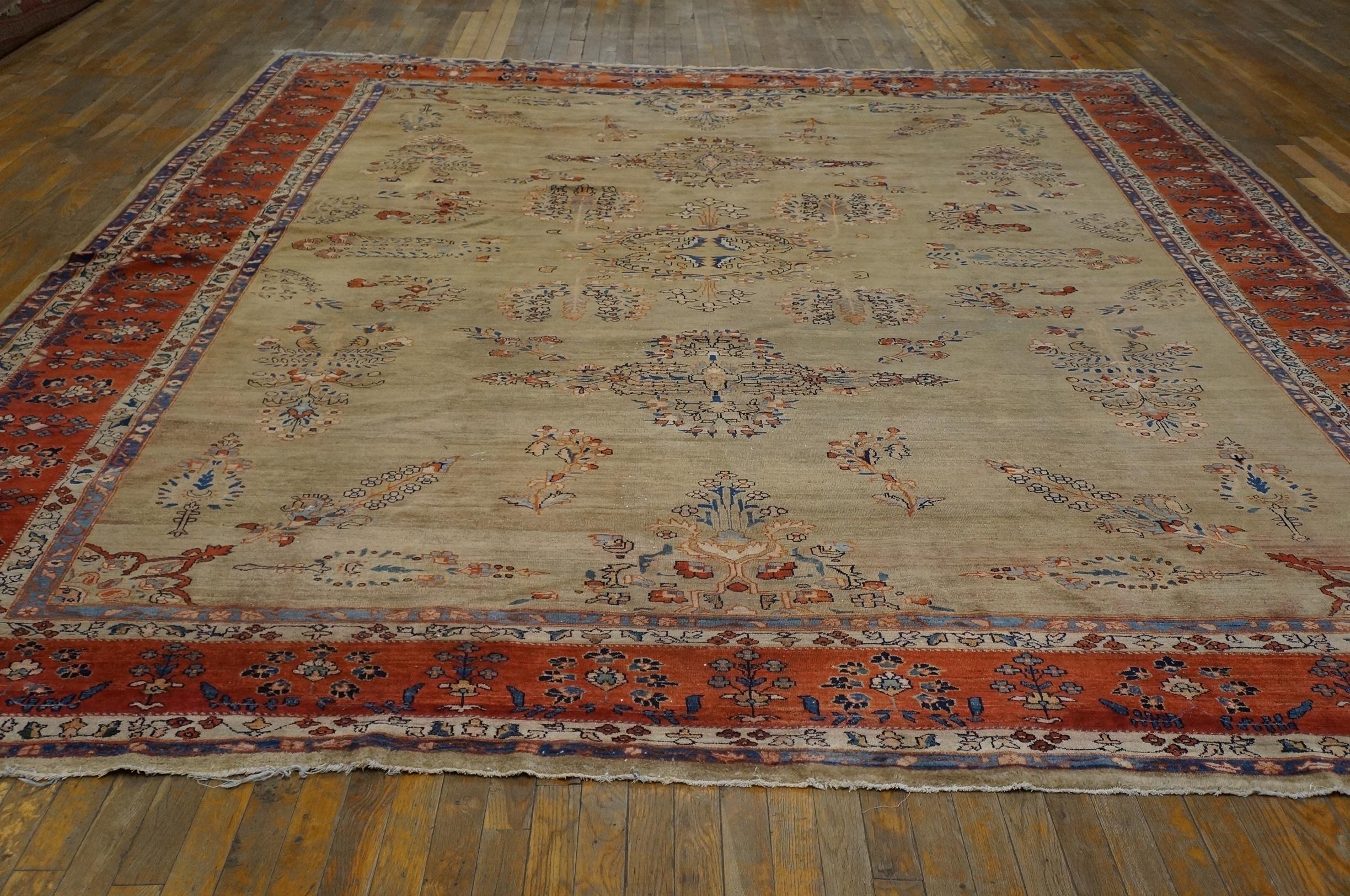 Sarouk Farahan Late 19th Century Persian Farahan Carpet ( 10' x 13'4