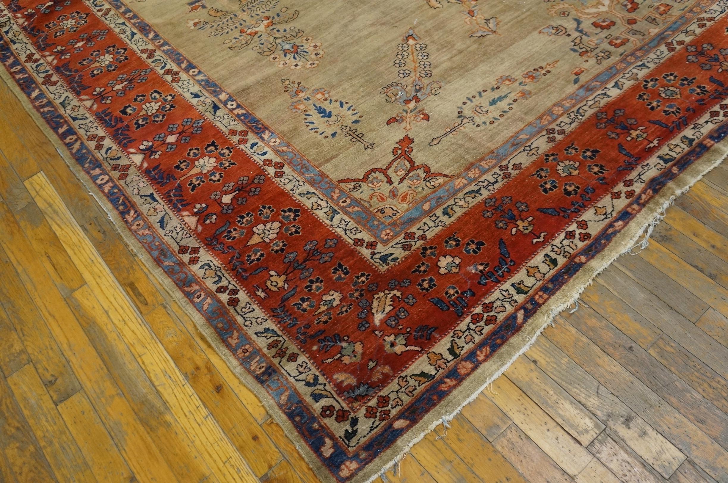 Hand-Knotted Late 19th Century Persian Farahan Carpet ( 10' x 13'4