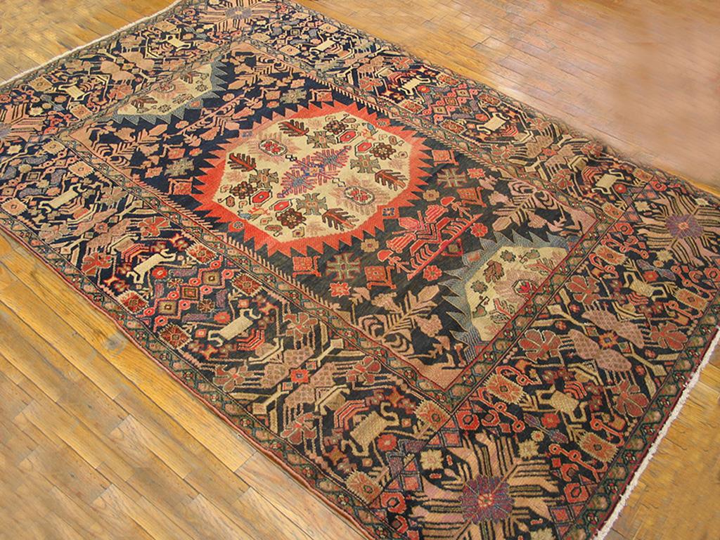Wool 19th Century Persian Farahan Carpet ( 4'2