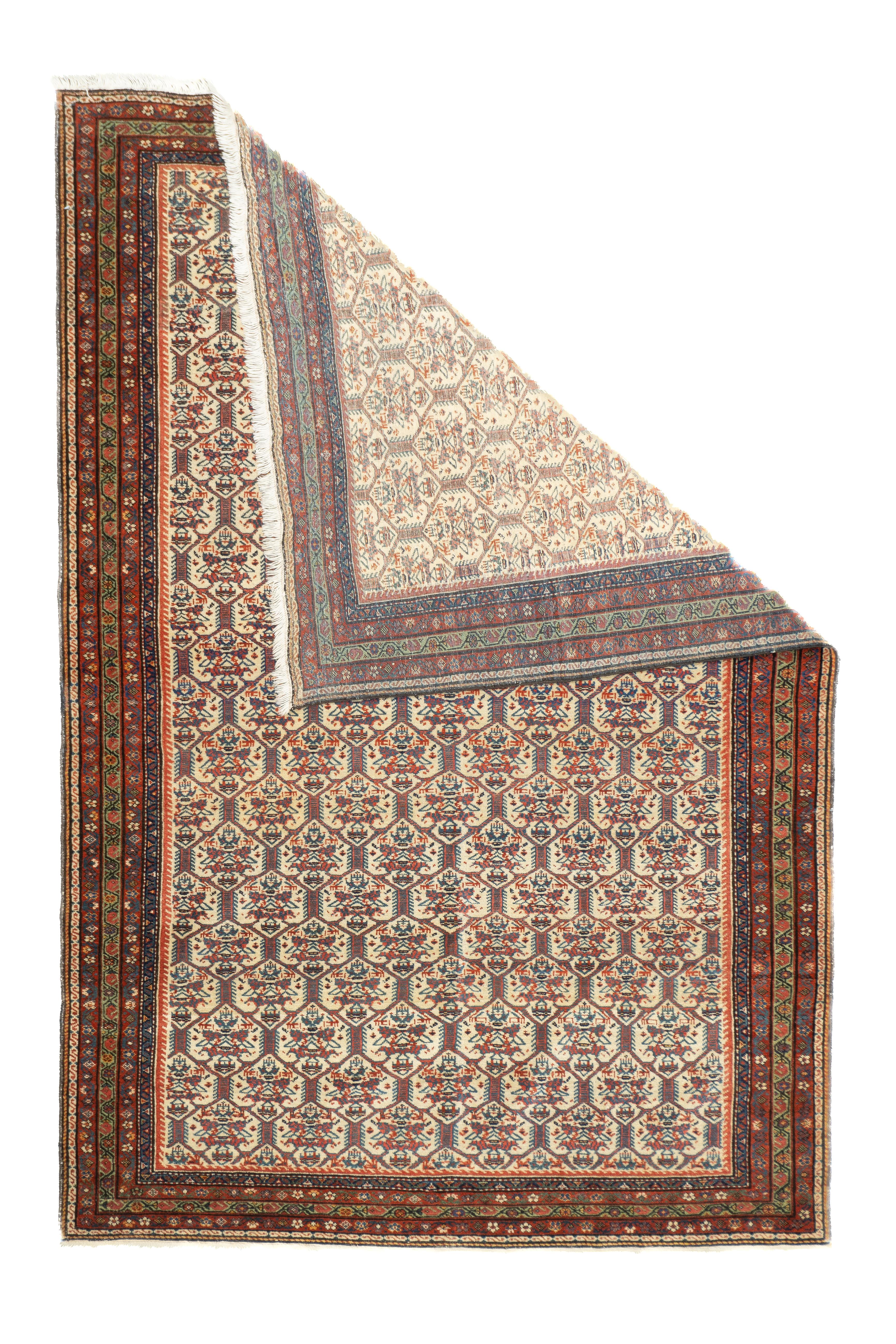Antique Persian Farahan Rug 4'4'' x 6'6''. 