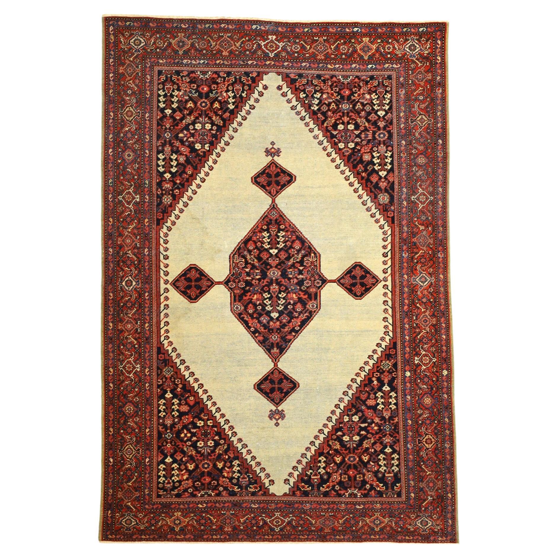 Antique Persian Farahan Rug 4'6" x 6’8"