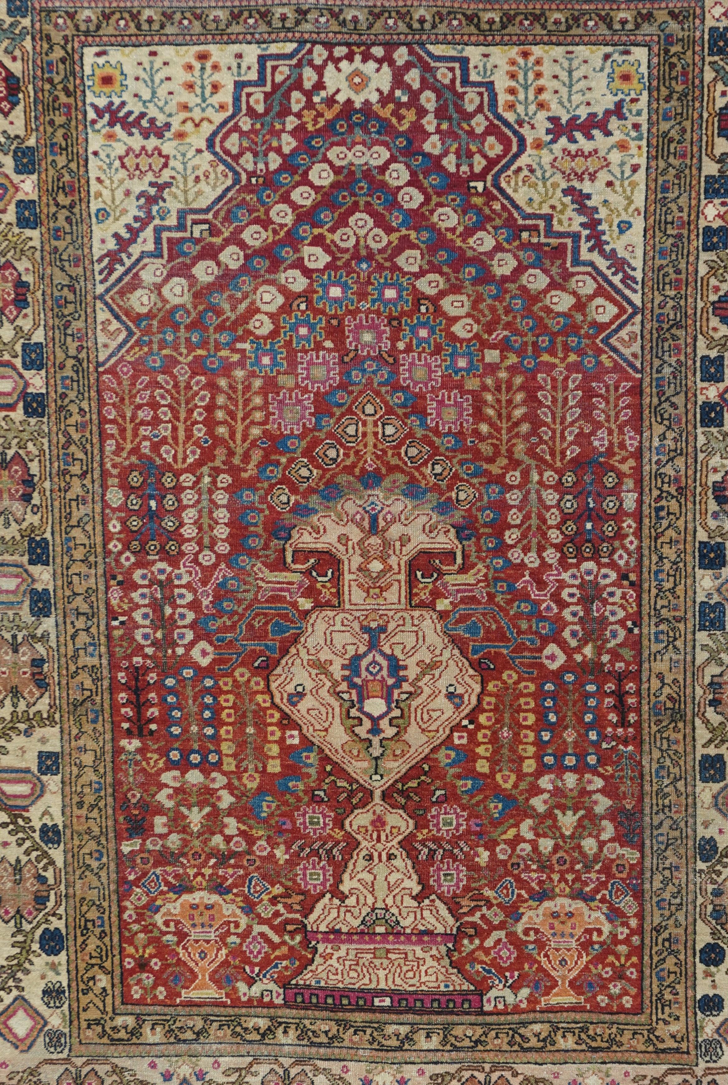 Persiano Tappeto antico persiano Farahan 4'9'' x 6'7'' in vendita