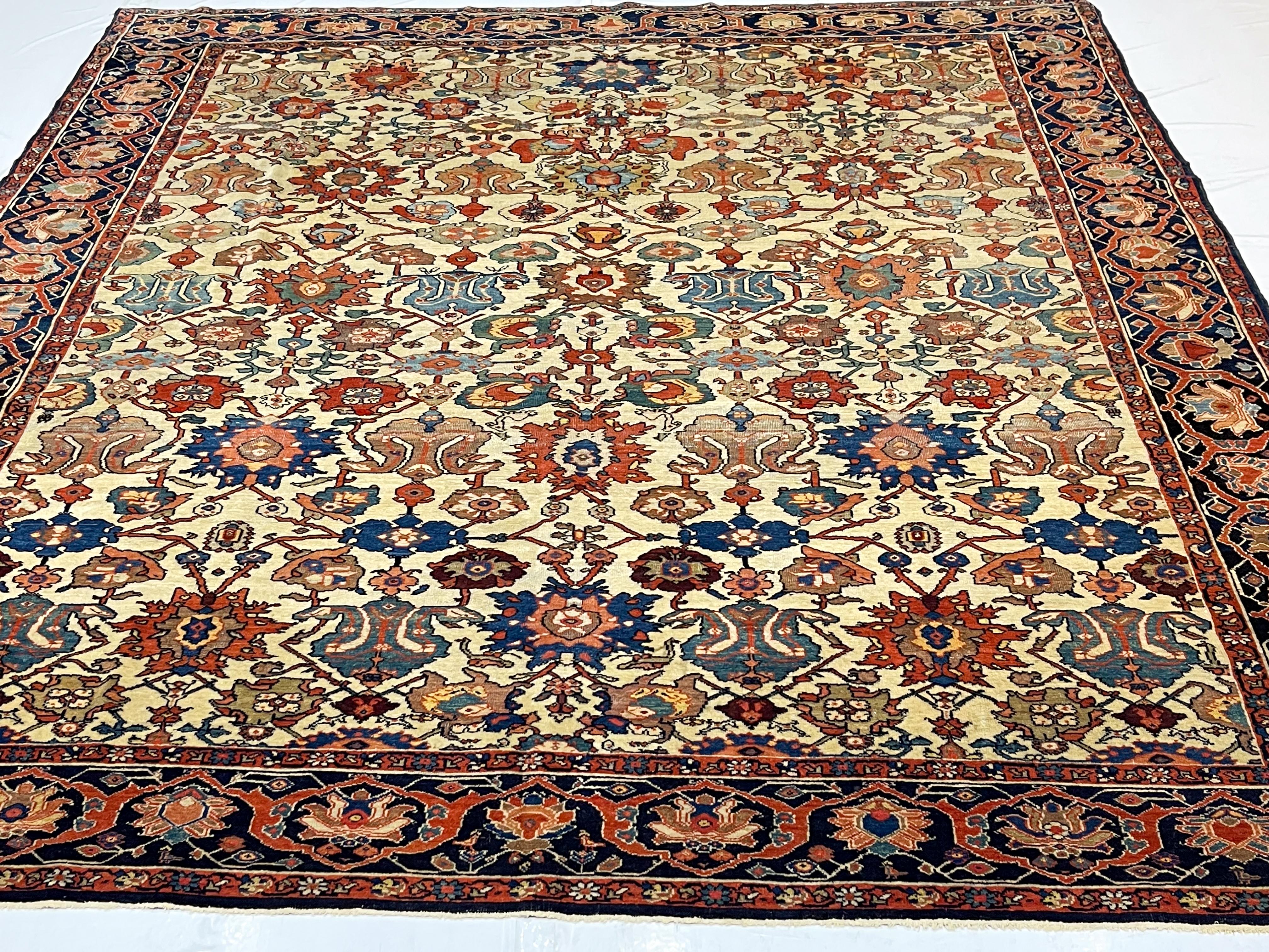Antiker persischer Farahan Teppich 8'6